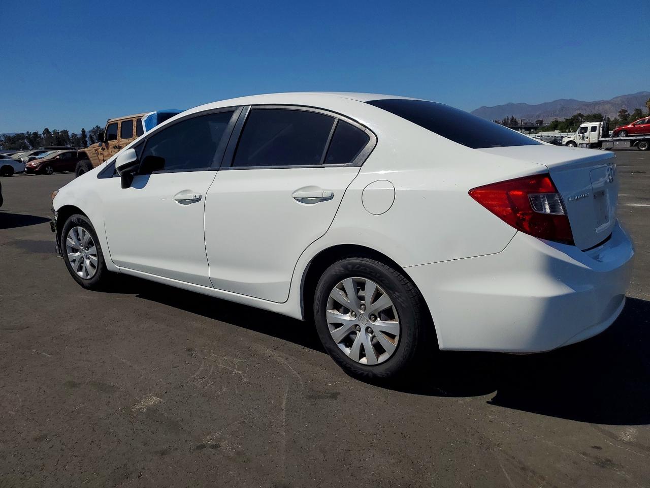 2012 Honda Civic Lx White vin: 19XFB2F55CE348276