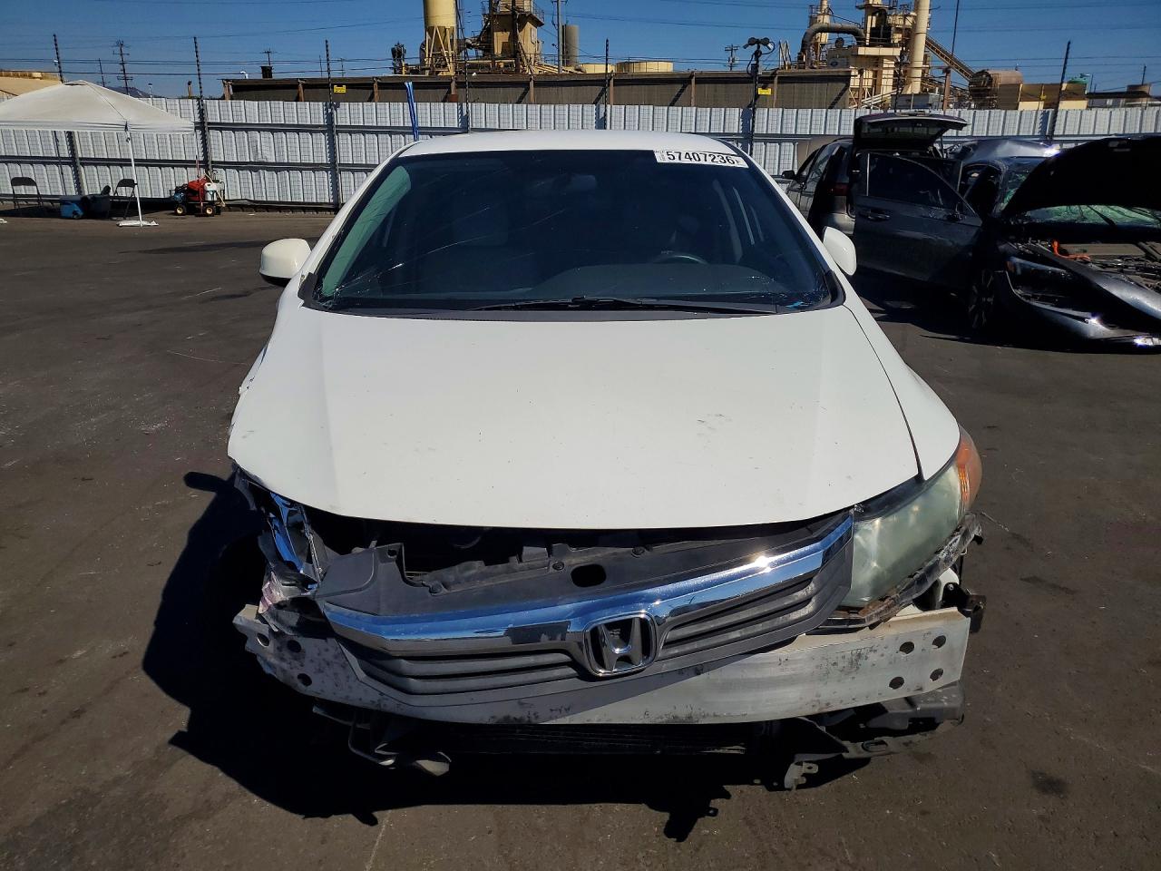 2012 Honda Civic Lx White vin: 19XFB2F55CE348276