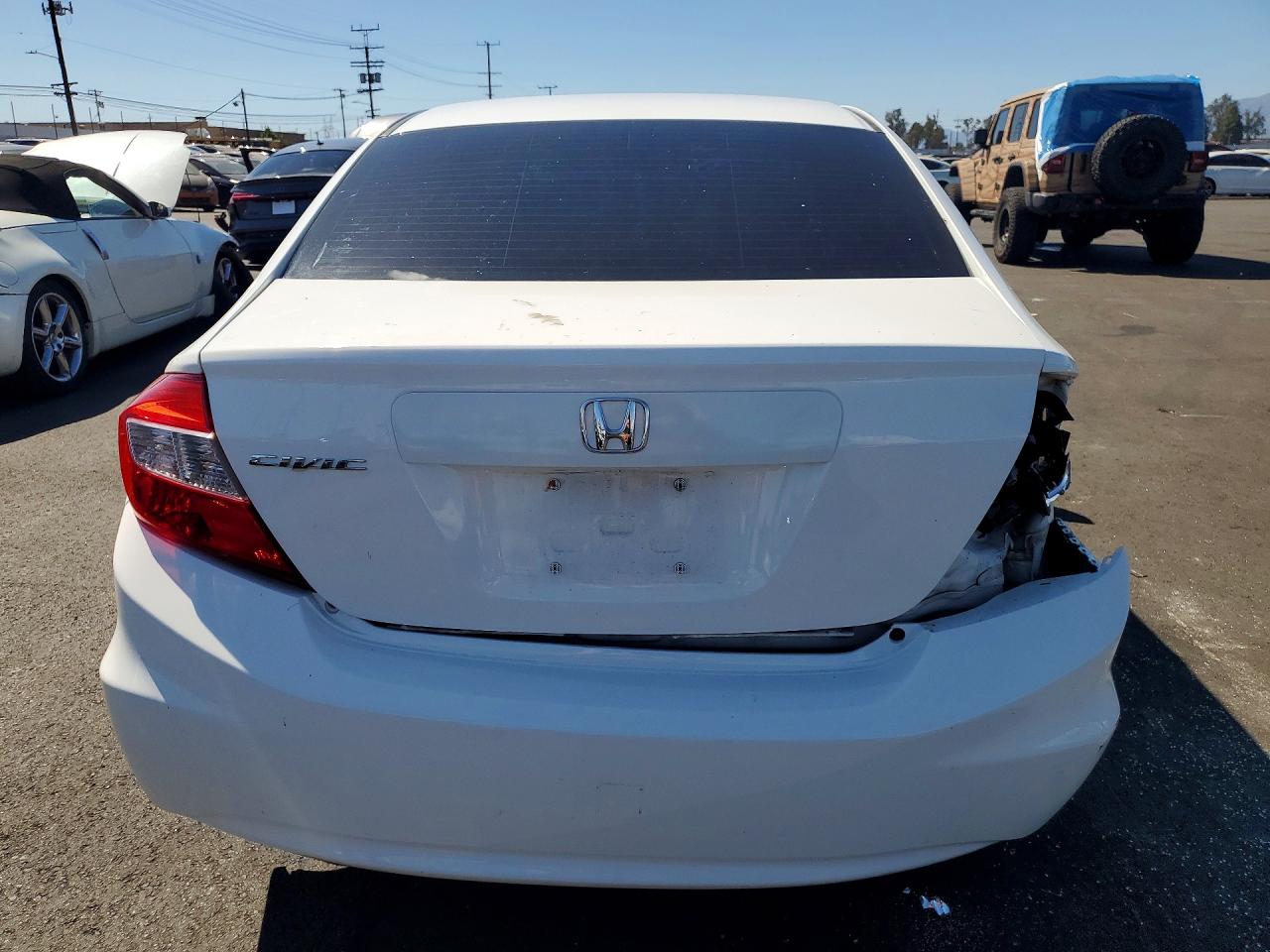 2012 Honda Civic Lx White vin: 19XFB2F55CE348276