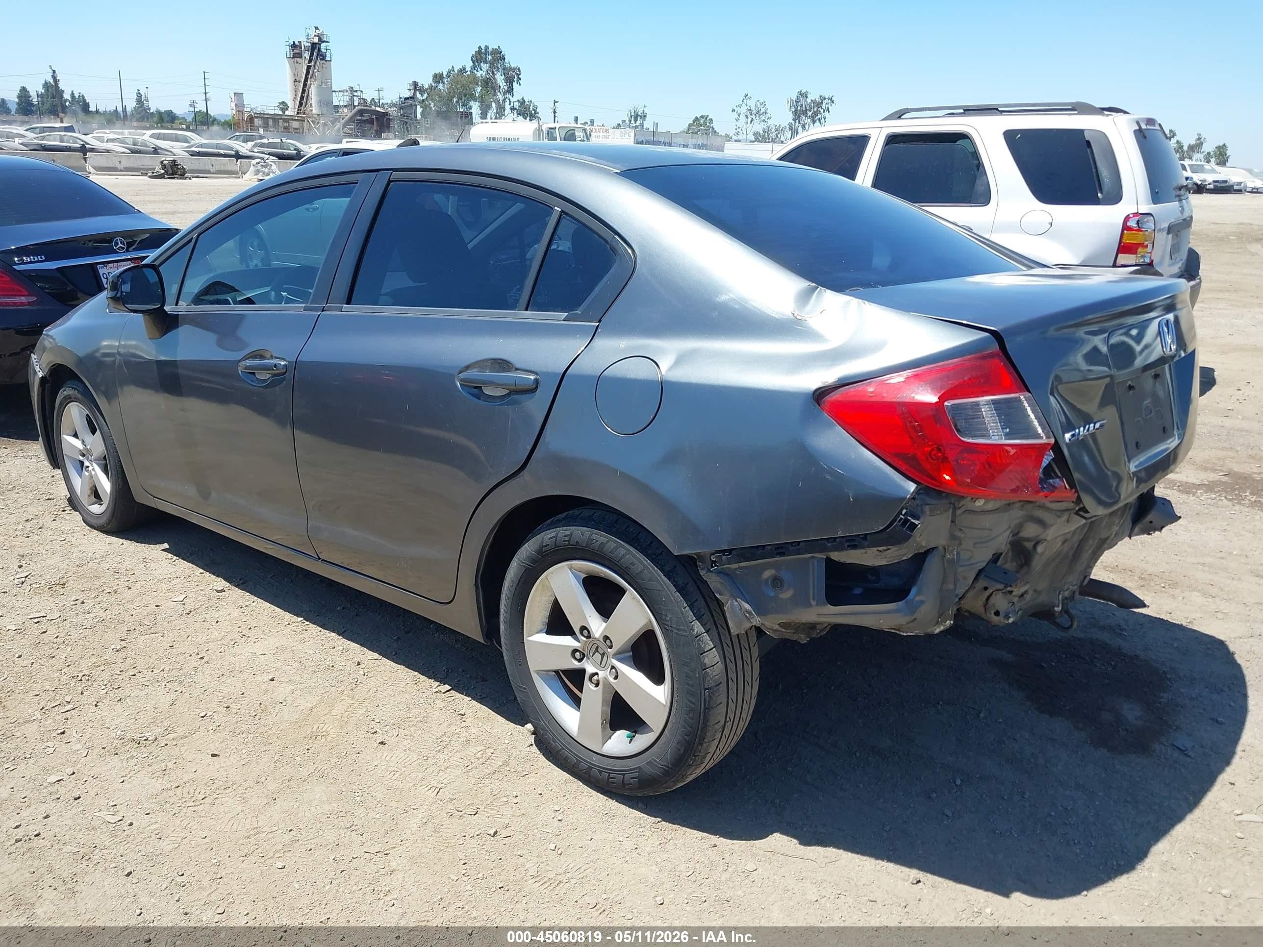 2012 Honda Civic Lx Gray vin: 19XFB2F55CE356037