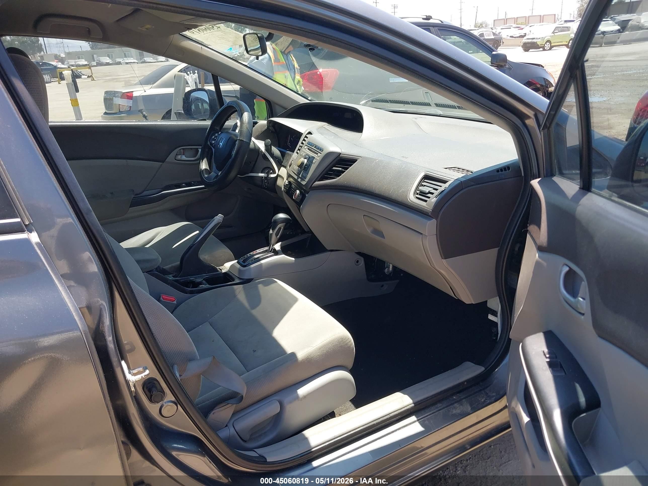 2012 Honda Civic Lx Gray vin: 19XFB2F55CE356037