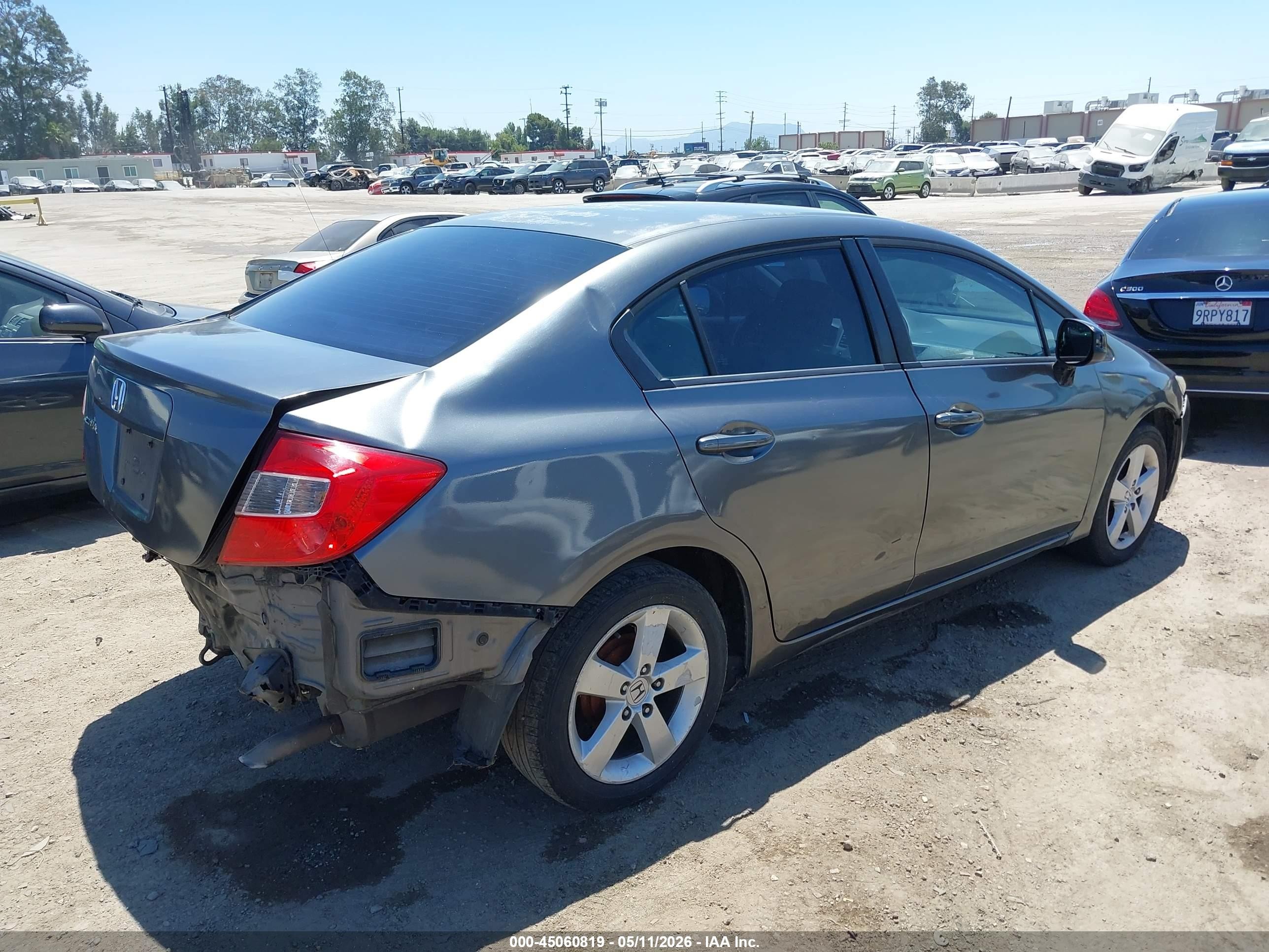 2012 Honda Civic Lx Gray vin: 19XFB2F55CE356037