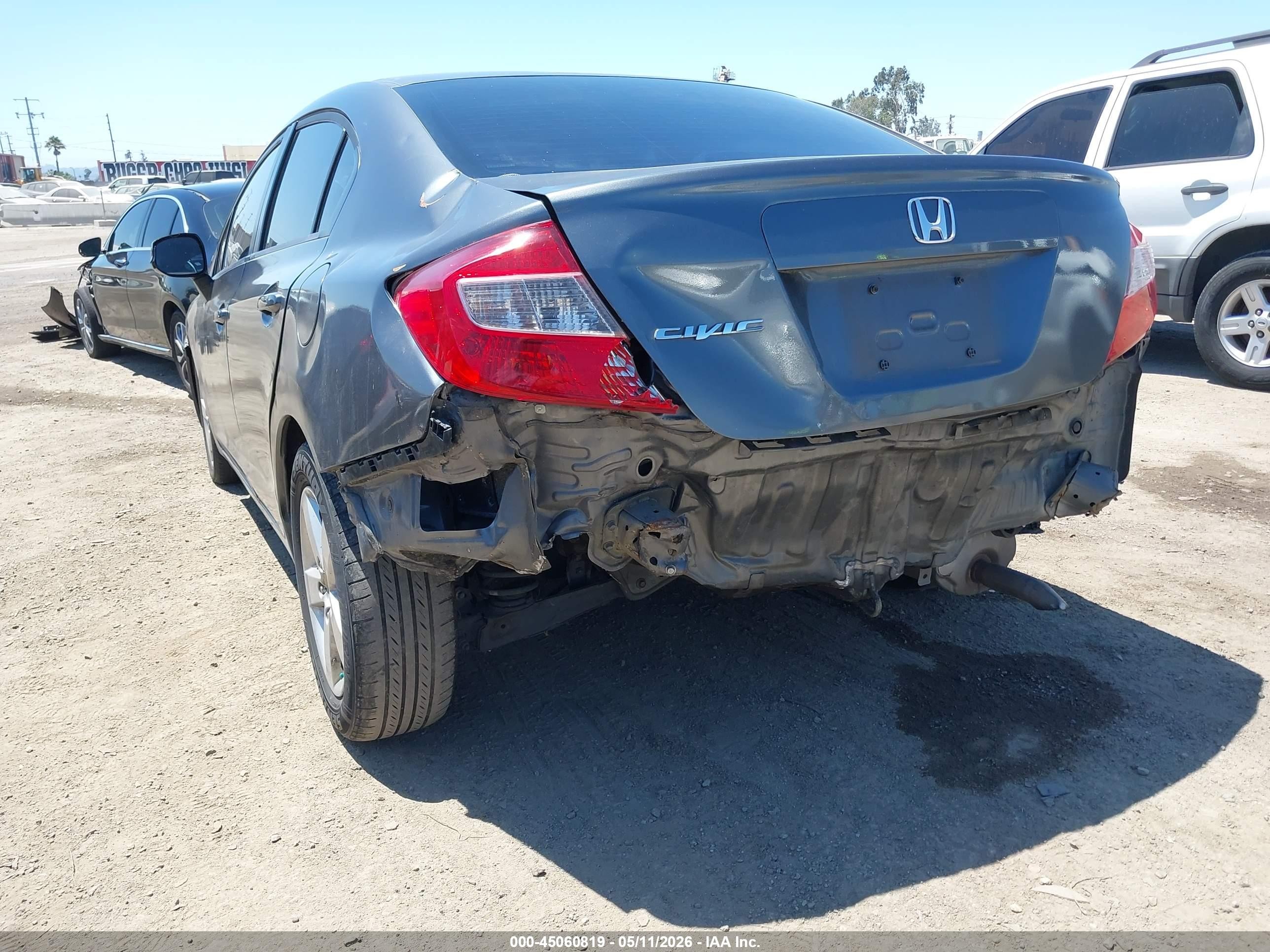 2012 Honda Civic Lx Gray vin: 19XFB2F55CE356037