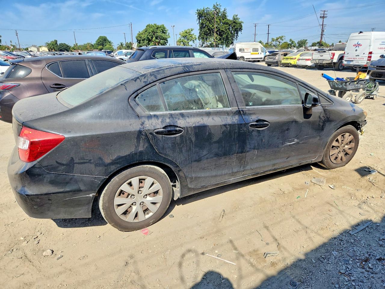 2012 Honda Civic Lx Black vin: 19XFB2F55CE366941