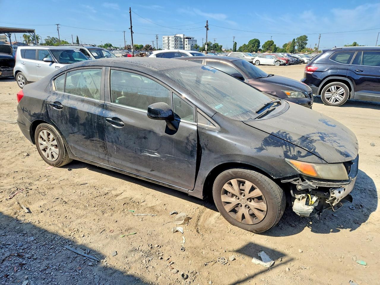 2012 Honda Civic Lx Black vin: 19XFB2F55CE366941