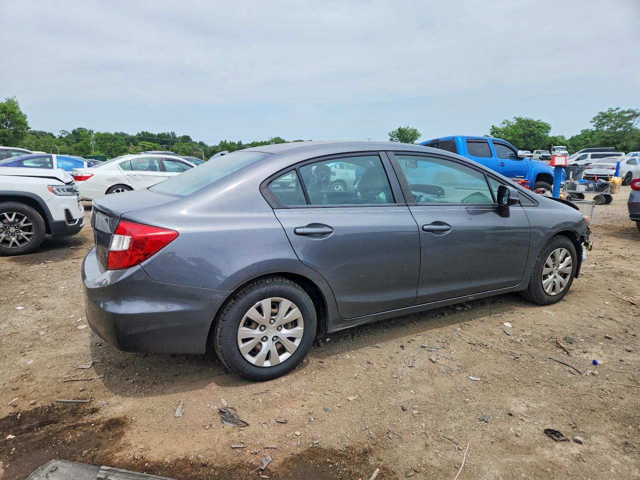 2012 Honda Civic Lx Gray vin: 19XFB2F55CE374991