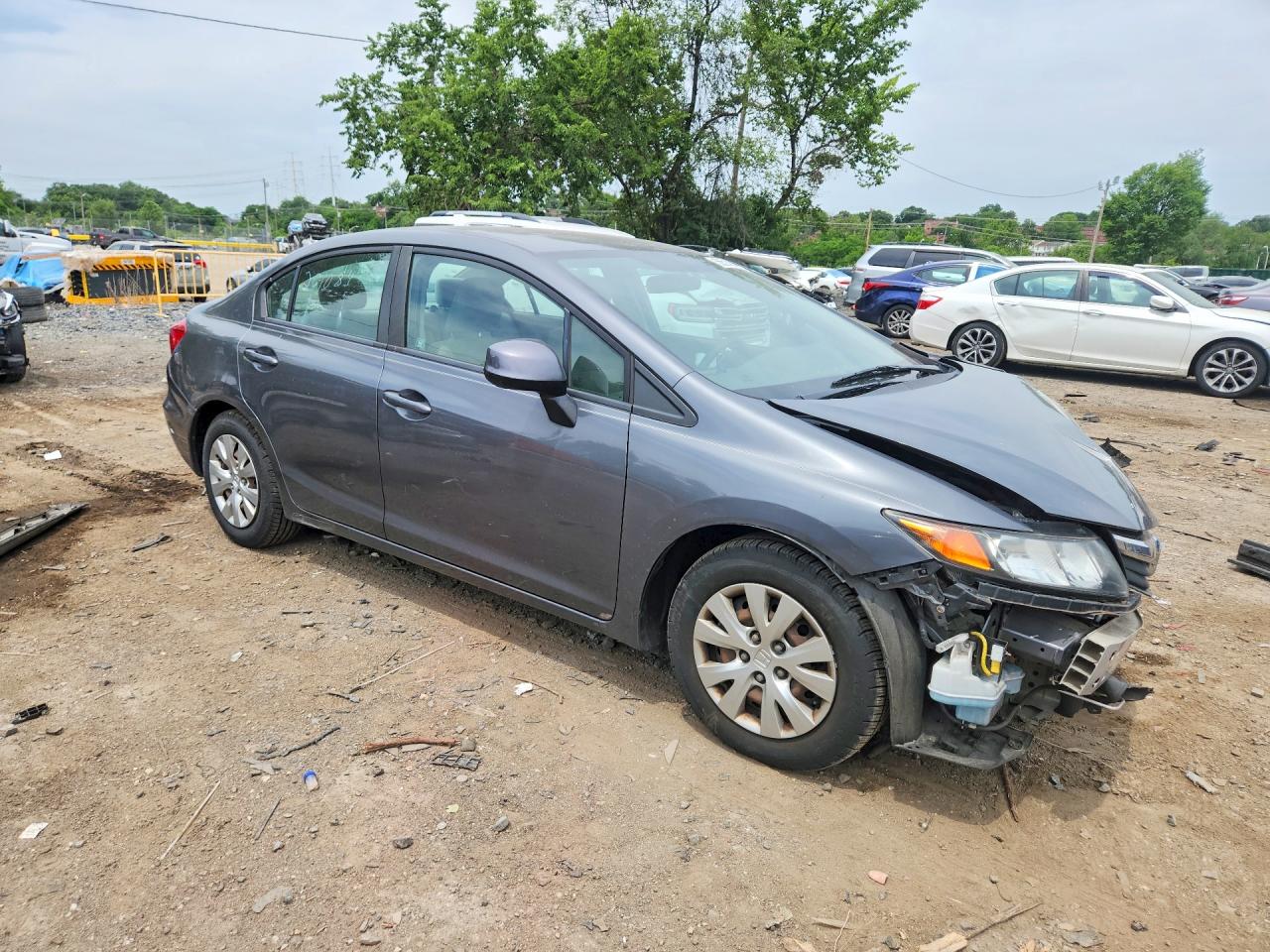 2012 Honda Civic Lx Gray vin: 19XFB2F55CE374991