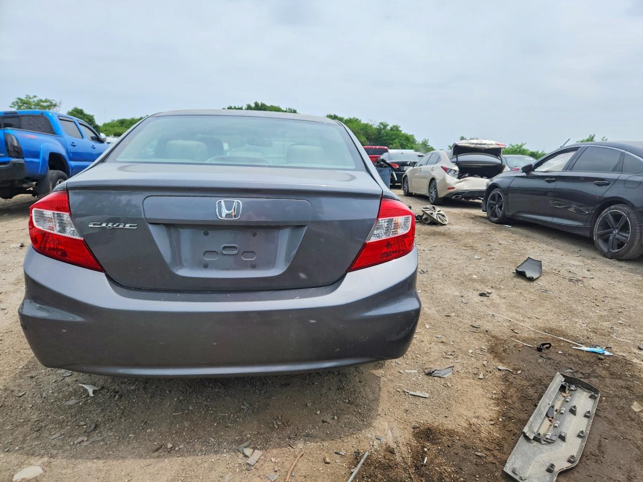 2012 Honda Civic Lx Gray vin: 19XFB2F55CE374991