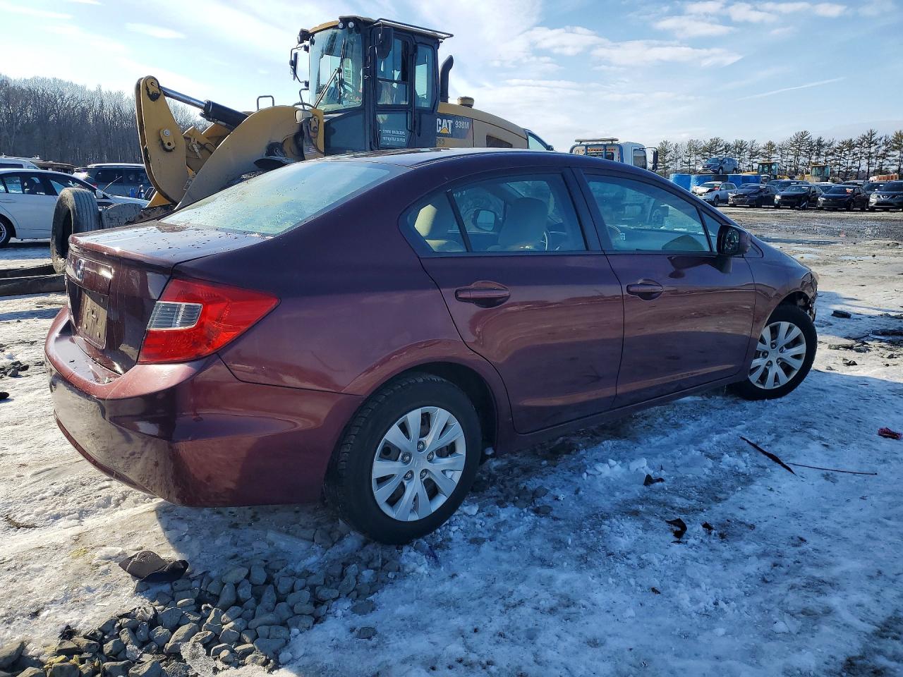 2012 Honda Civic Lx Burgundy vin: 19XFB2F55CE378202