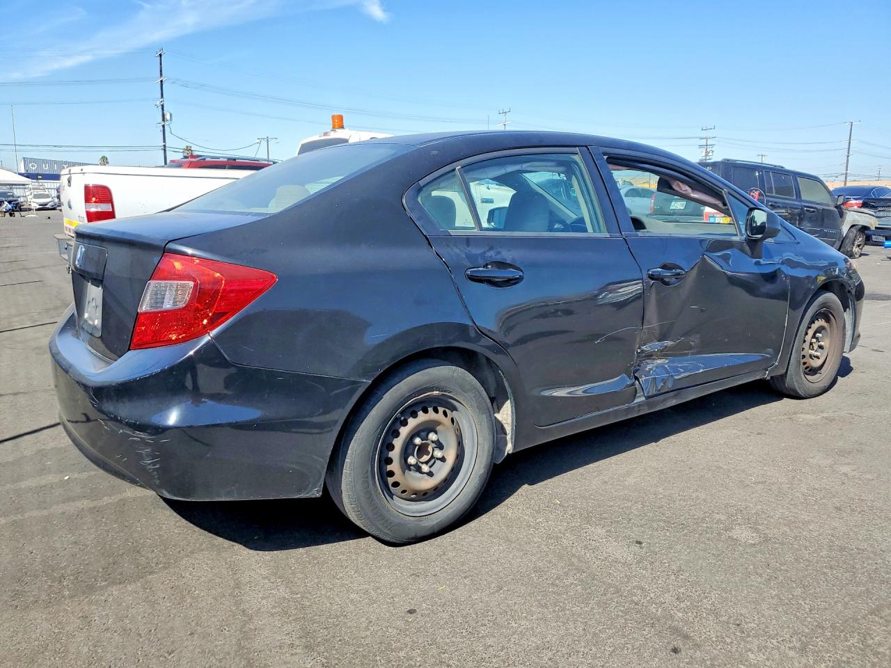 2012 Honda Civic Lx Black vin: 19XFB2F55CE378295