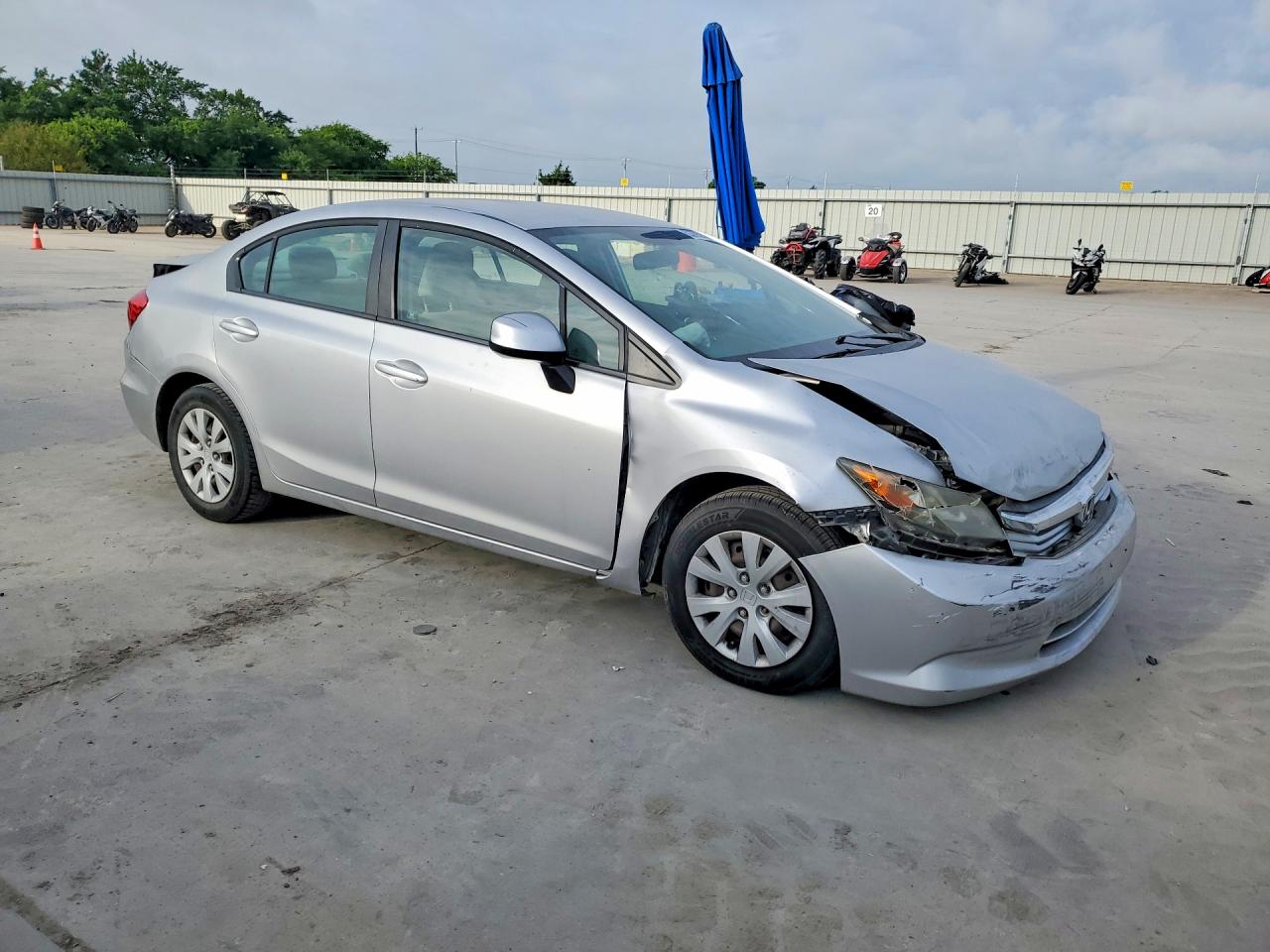 2012 Honda Civic Lx Gray vin: 19XFB2F55CE379799