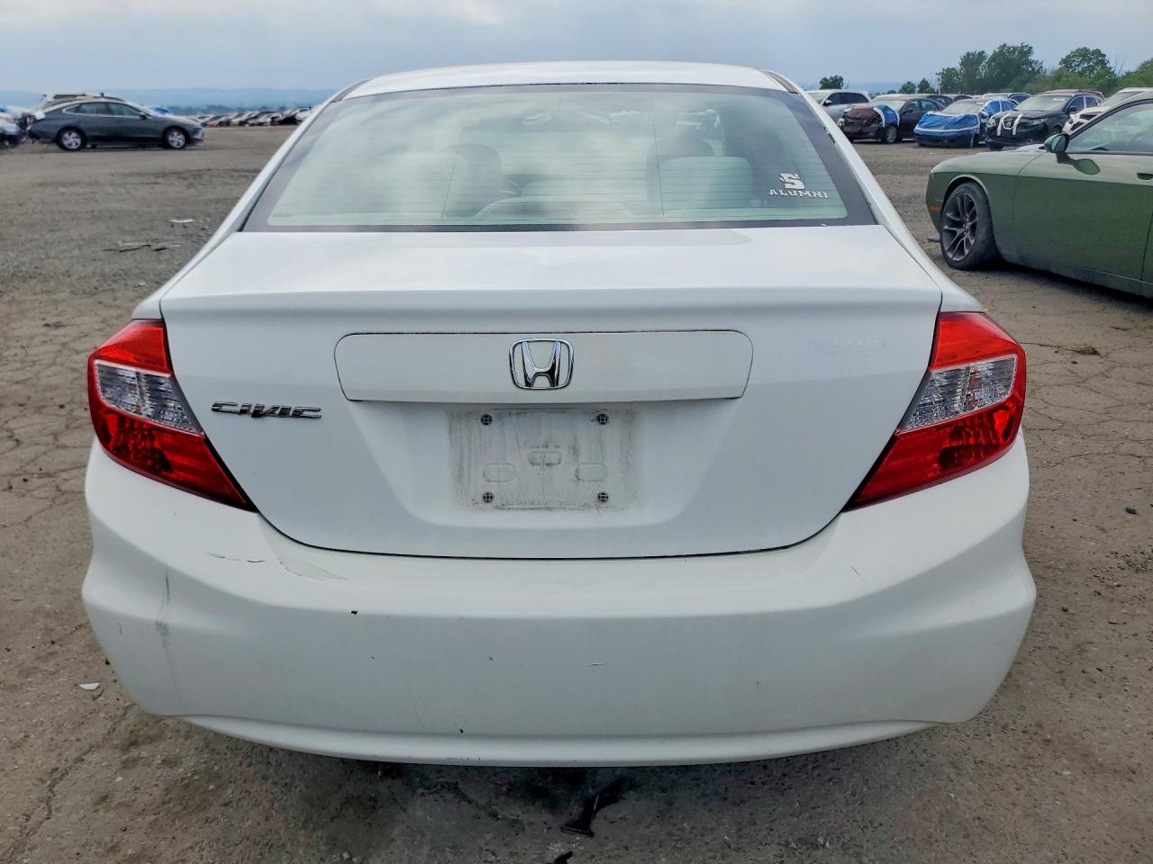 2012 Honda Civic Lx White vin: 19XFB2F55CE381598