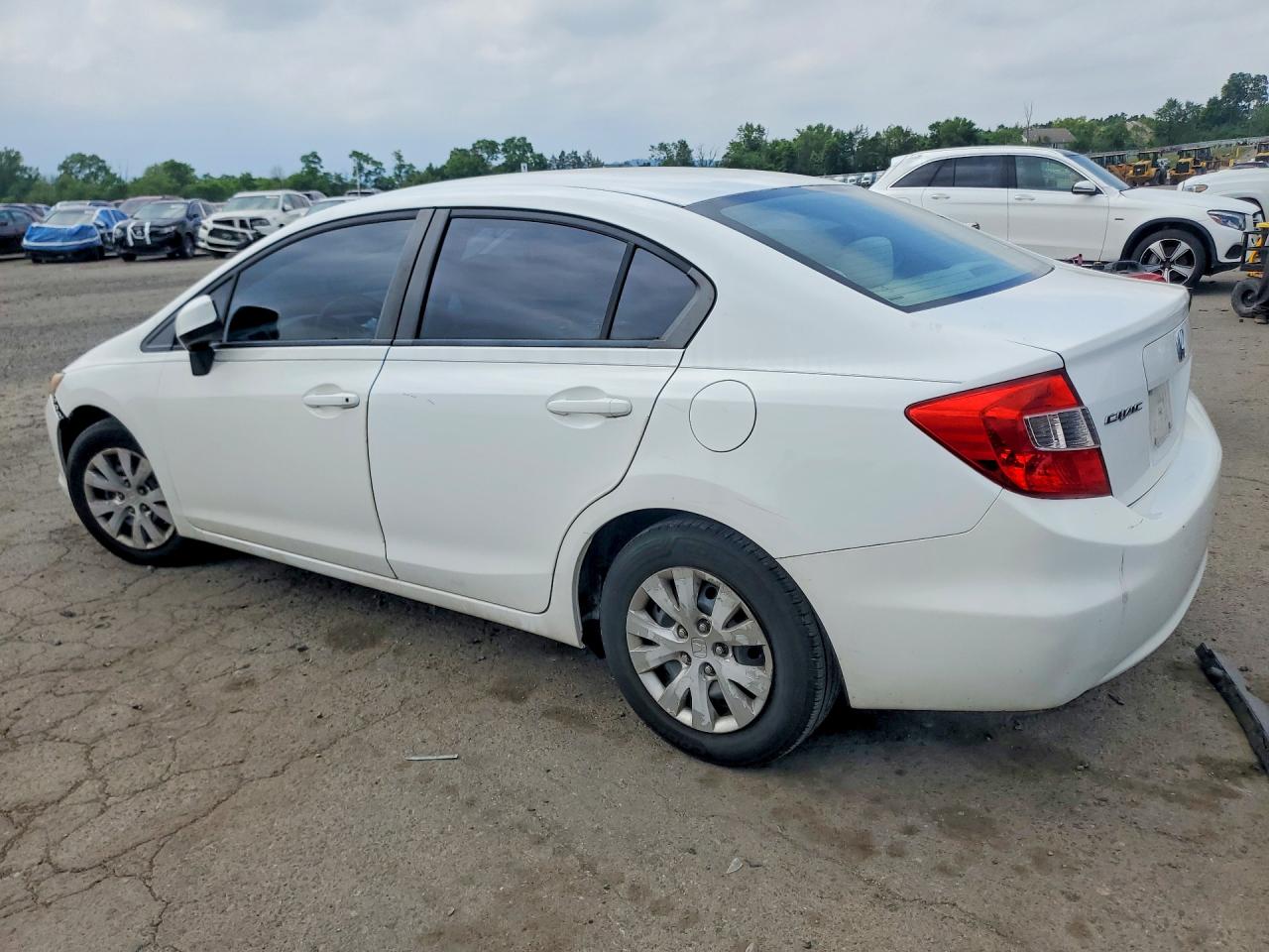 2012 Honda Civic Lx White vin: 19XFB2F55CE381598