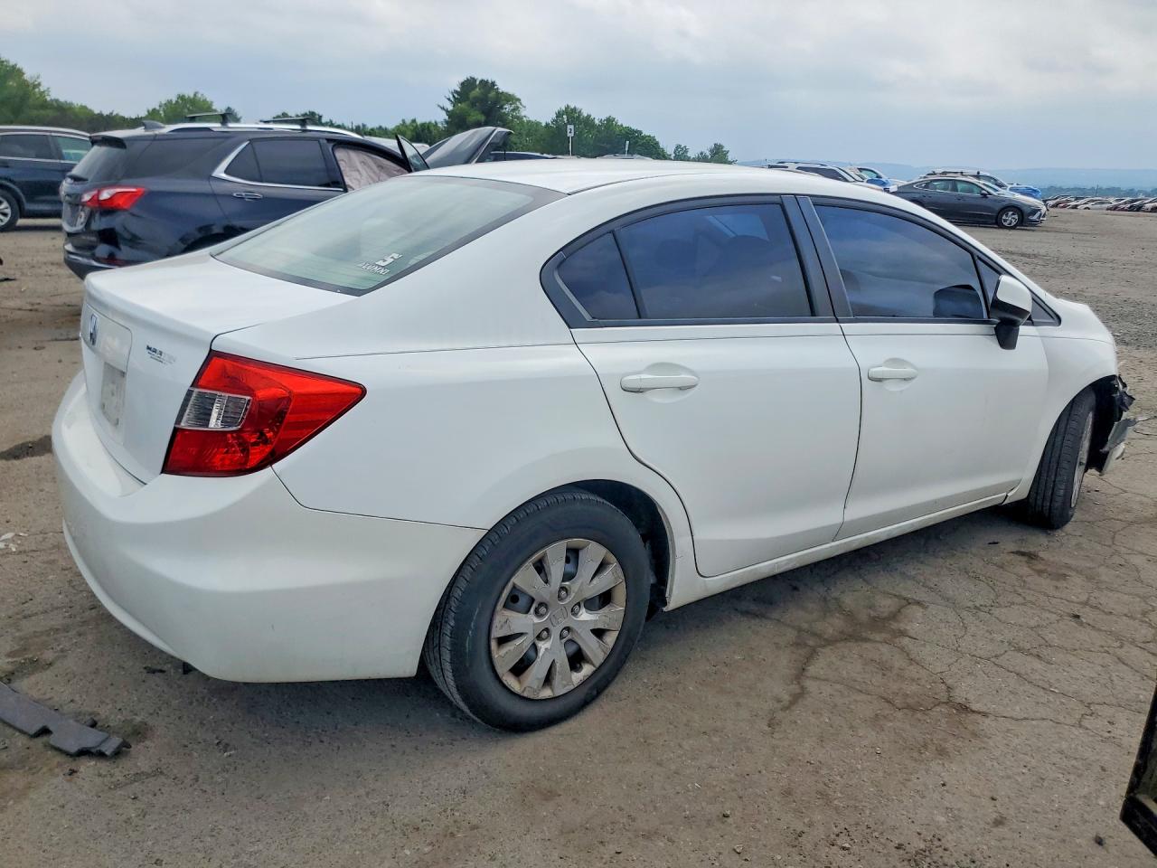 2012 Honda Civic Lx White vin: 19XFB2F55CE381598