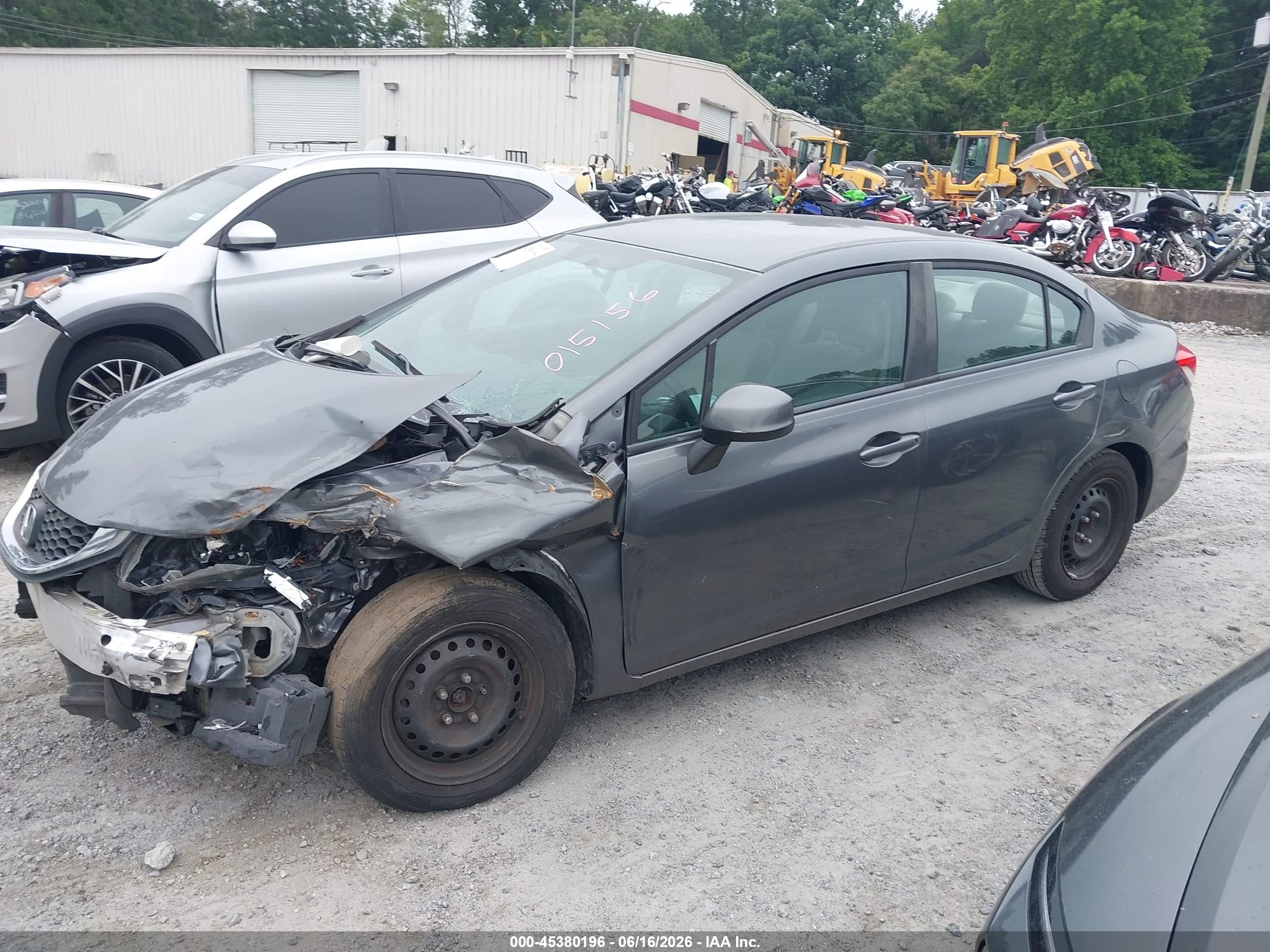 2013 Honda Civic Lx Gray vin: 19XFB2F55DE015156