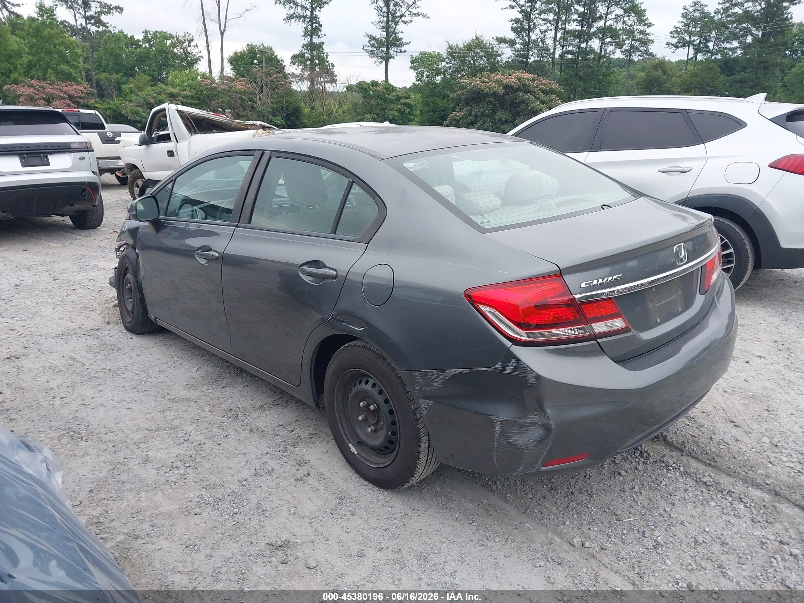 2013 Honda Civic Lx Gray vin: 19XFB2F55DE015156