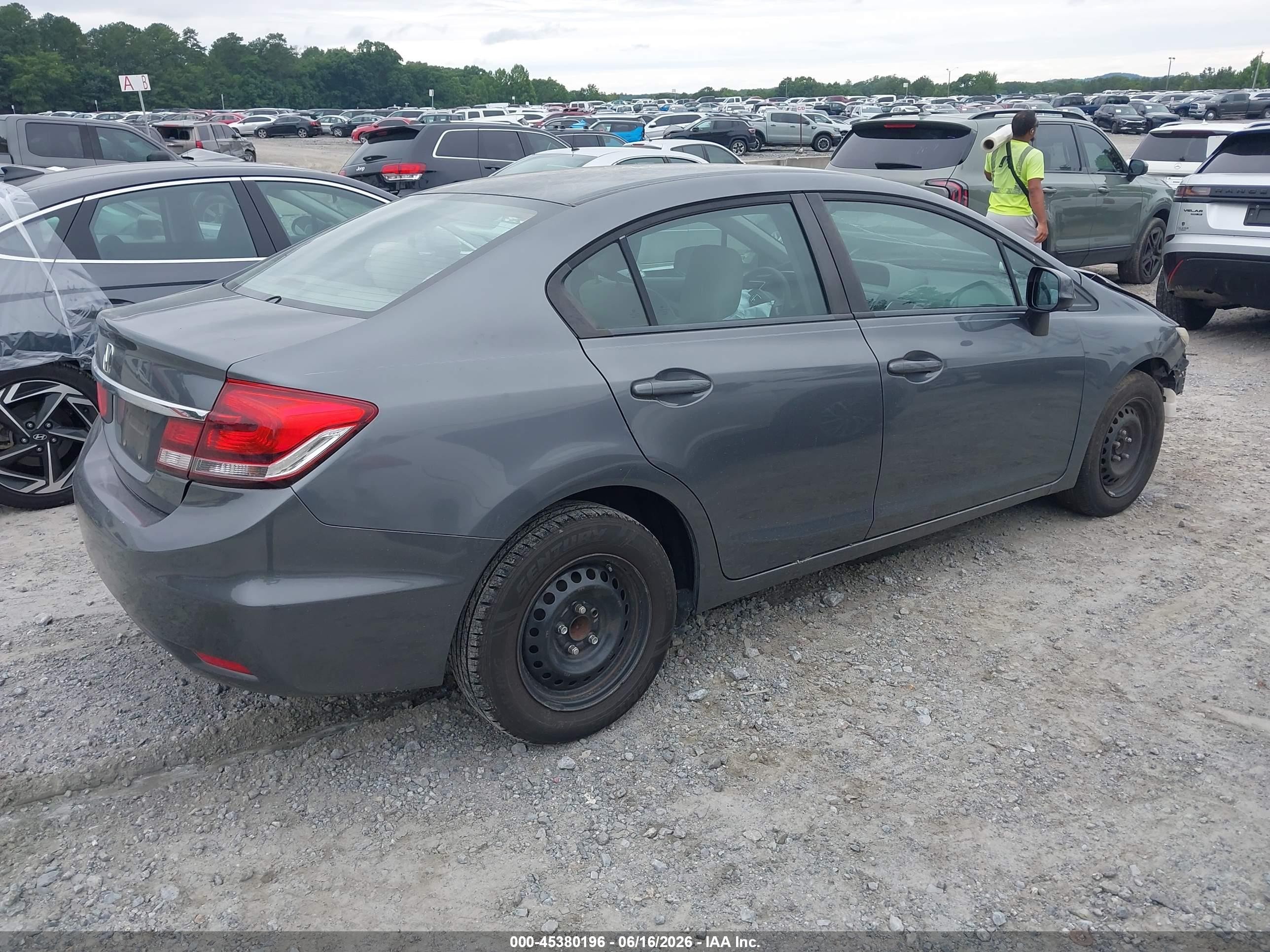 2013 Honda Civic Lx Gray vin: 19XFB2F55DE015156