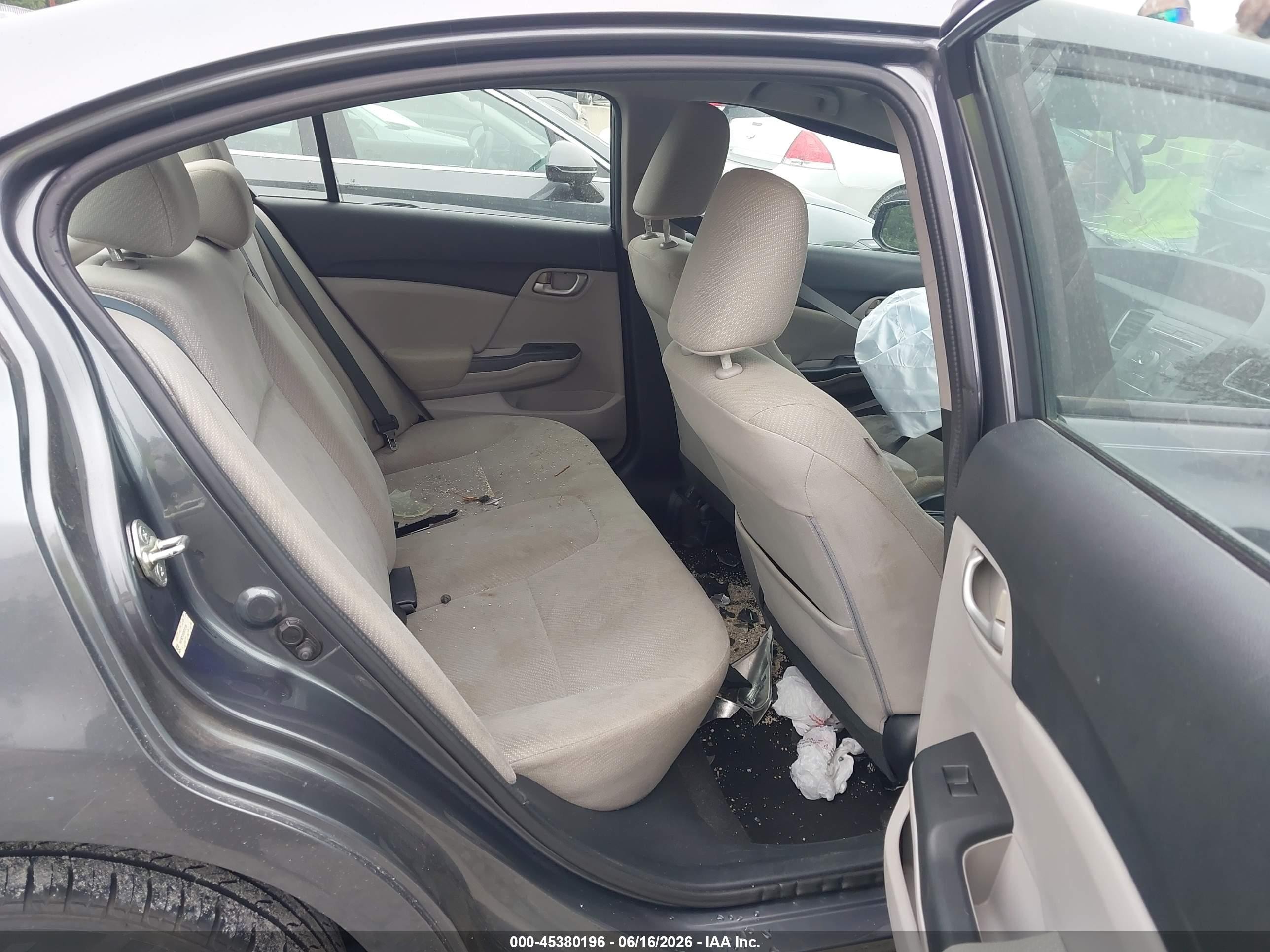2013 Honda Civic Lx Gray vin: 19XFB2F55DE015156