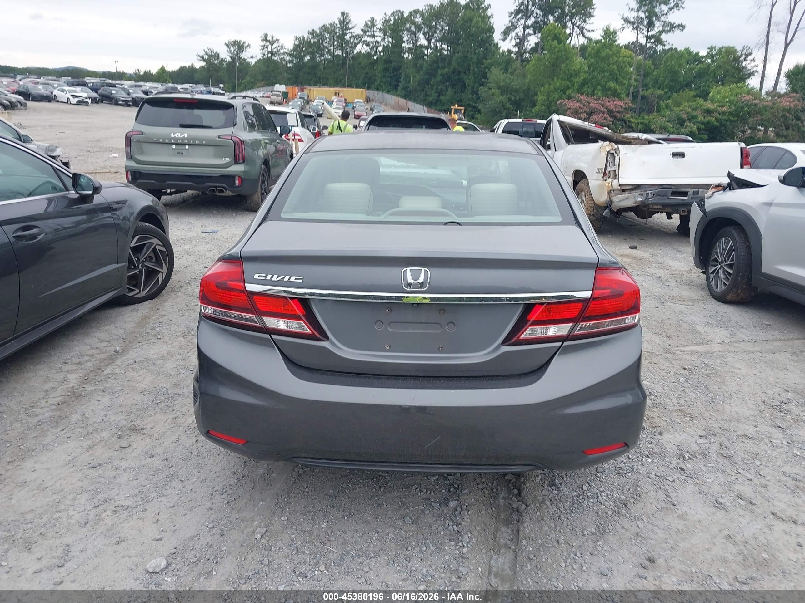 2013 Honda Civic Lx Gray vin: 19XFB2F55DE015156