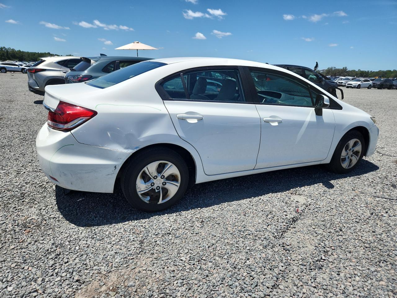 2013 Honda Civic Lx White vin: 19XFB2F55DE025816