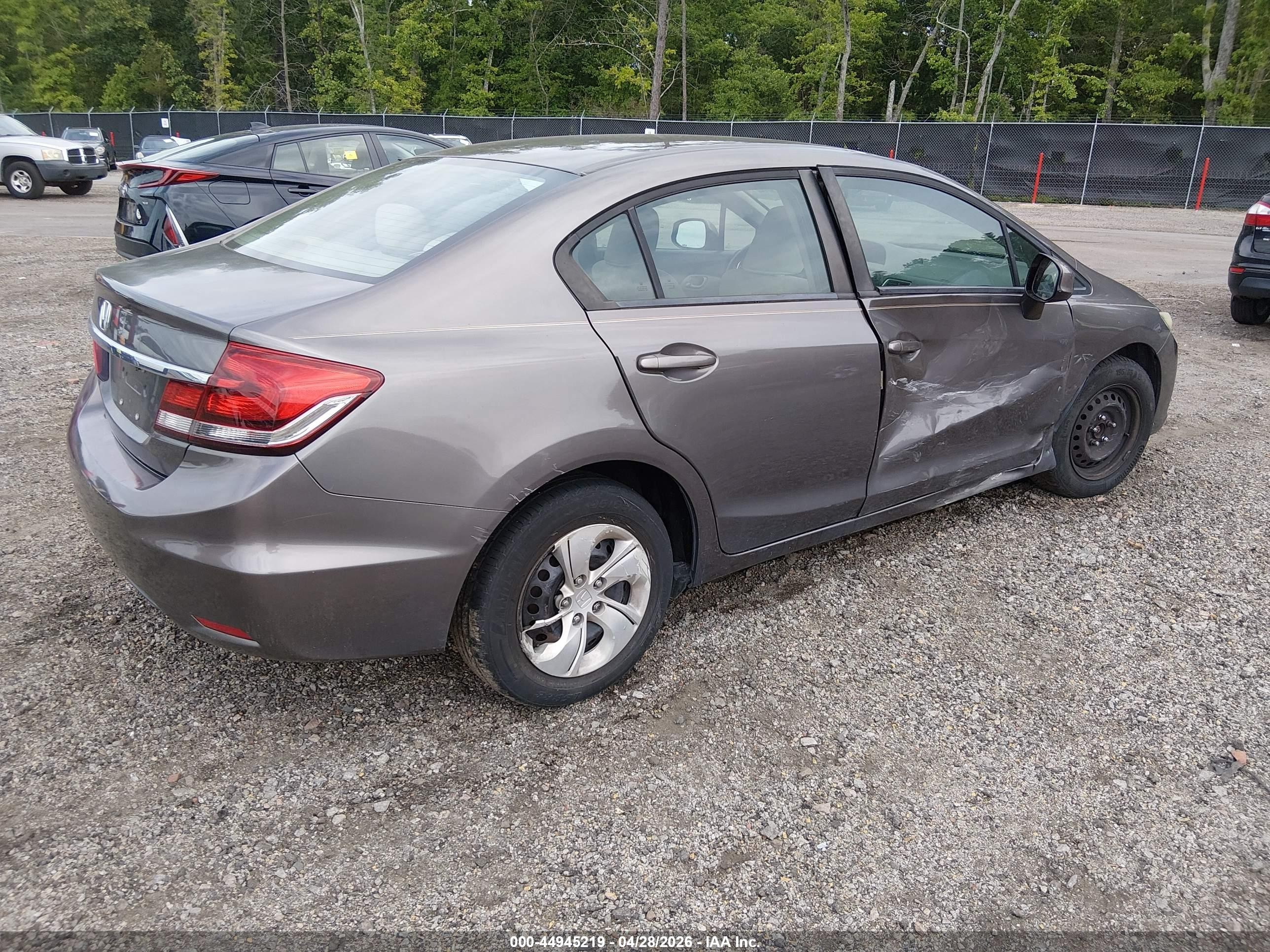 2013 Honda Civic Lx Brown vin: 19XFB2F55DE037982