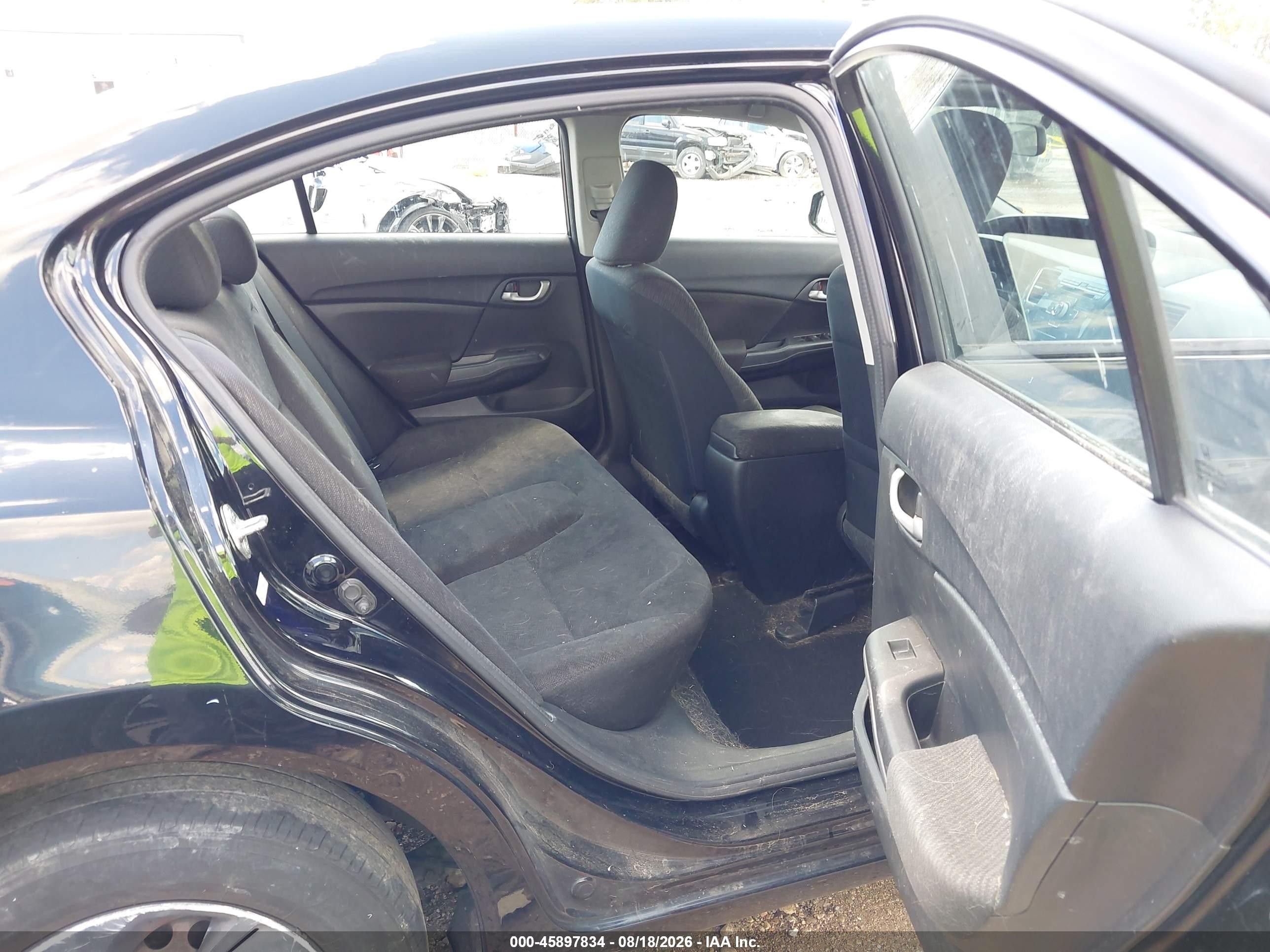 2013 Honda Civic Lx Black vin: 19XFB2F55DE044463