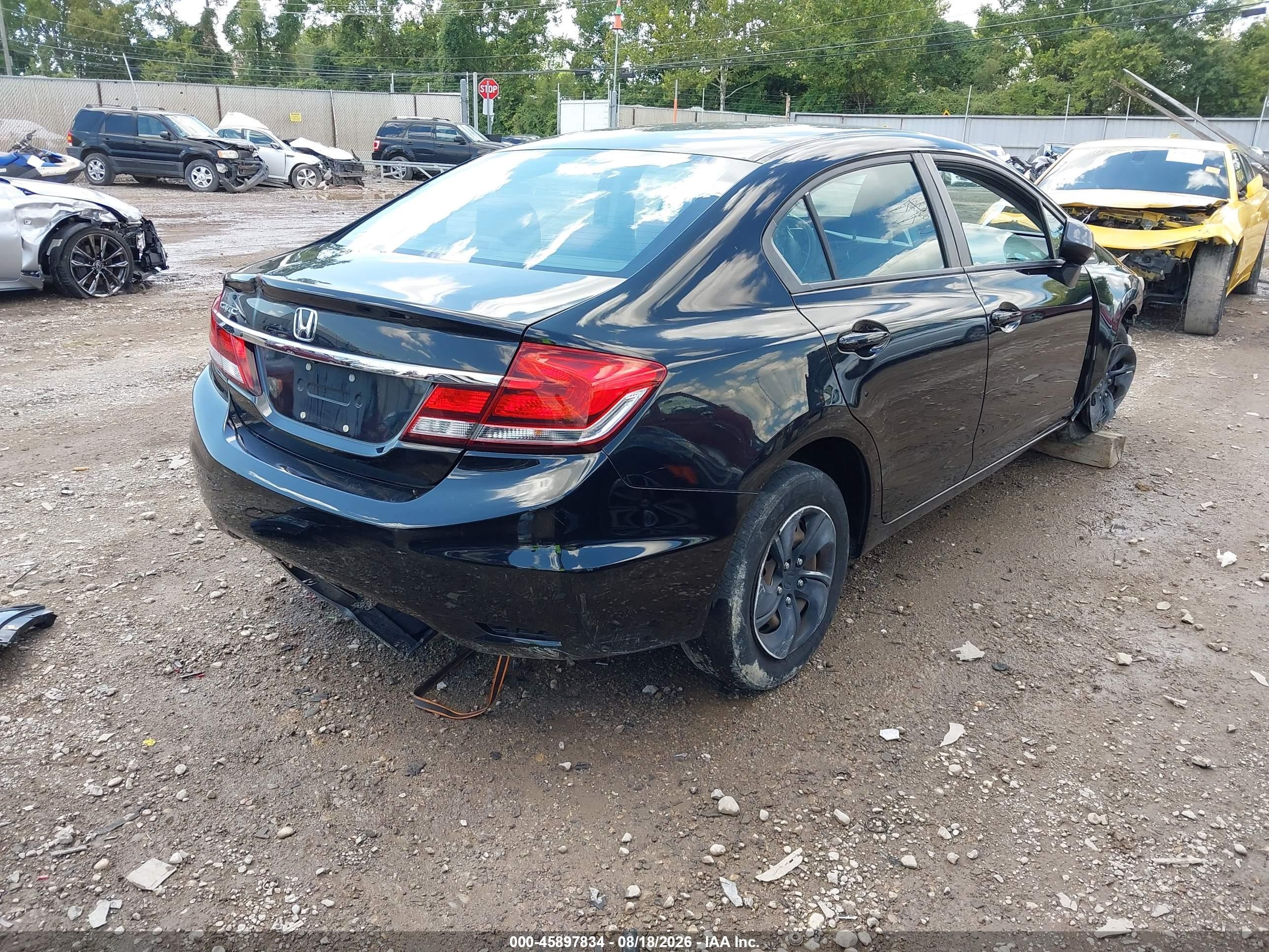 2013 Honda Civic Lx Black vin: 19XFB2F55DE044463