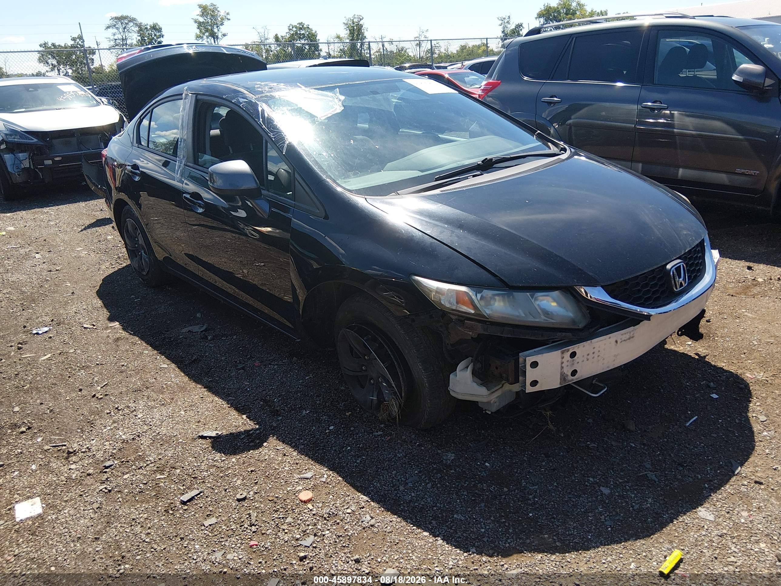 2013 Honda Civic Lx Black vin: 19XFB2F55DE044463