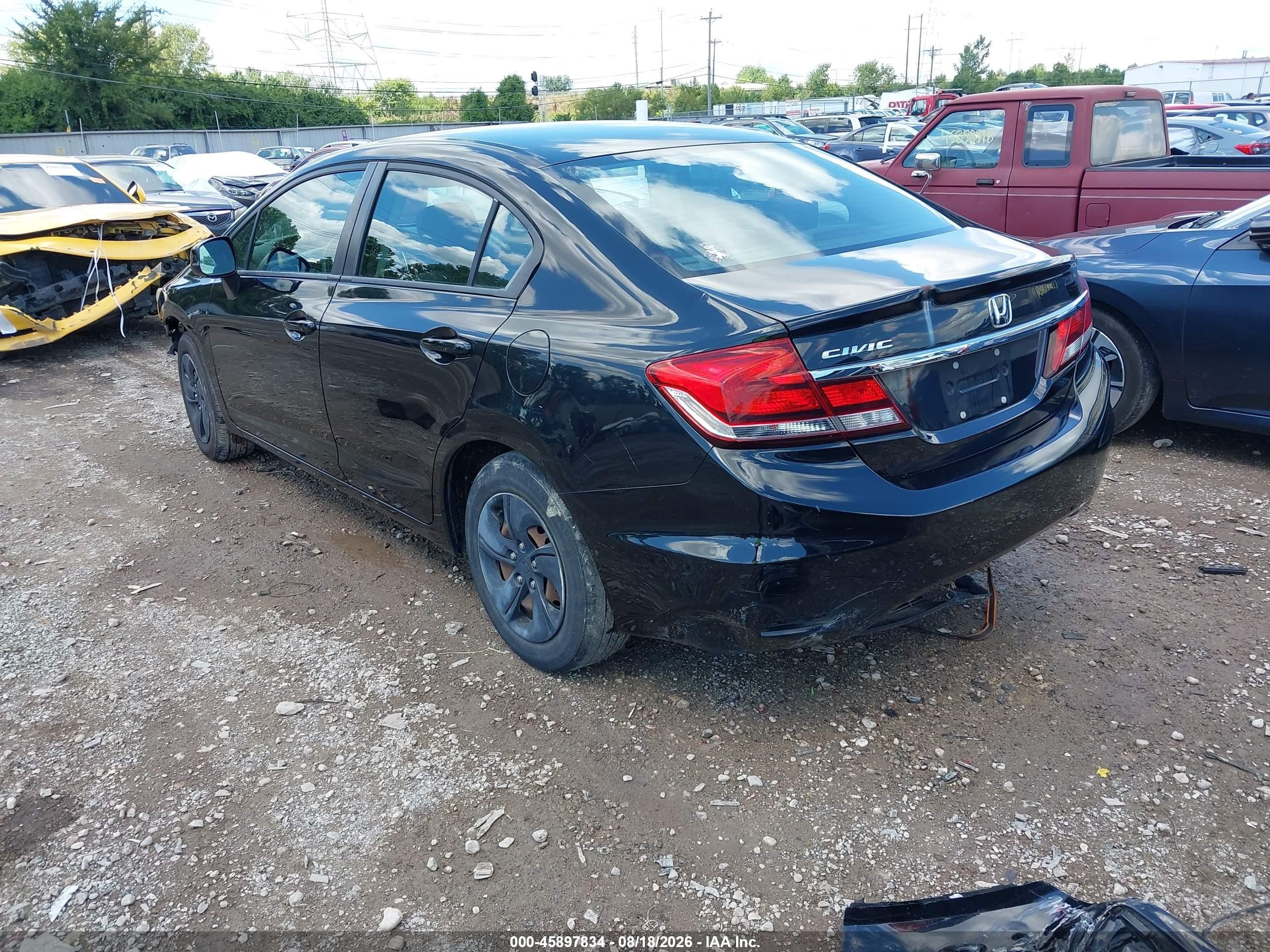 2013 Honda Civic Lx Black vin: 19XFB2F55DE044463