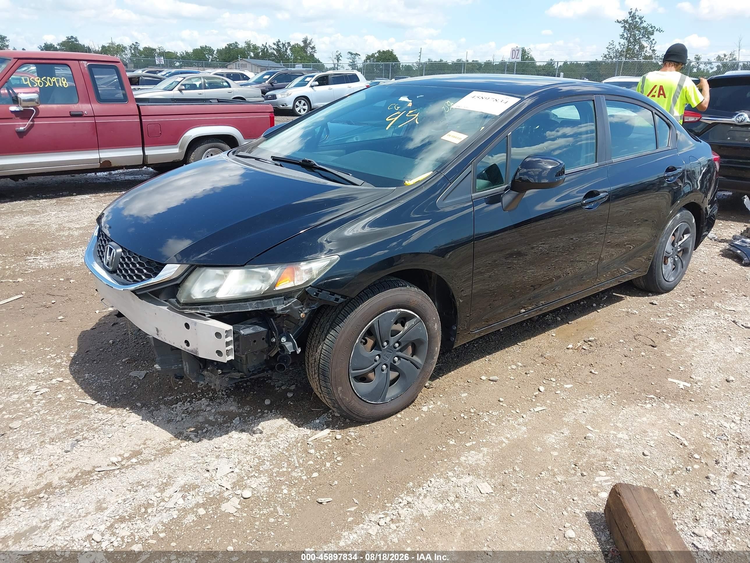 2013 Honda Civic Lx Black vin: 19XFB2F55DE044463