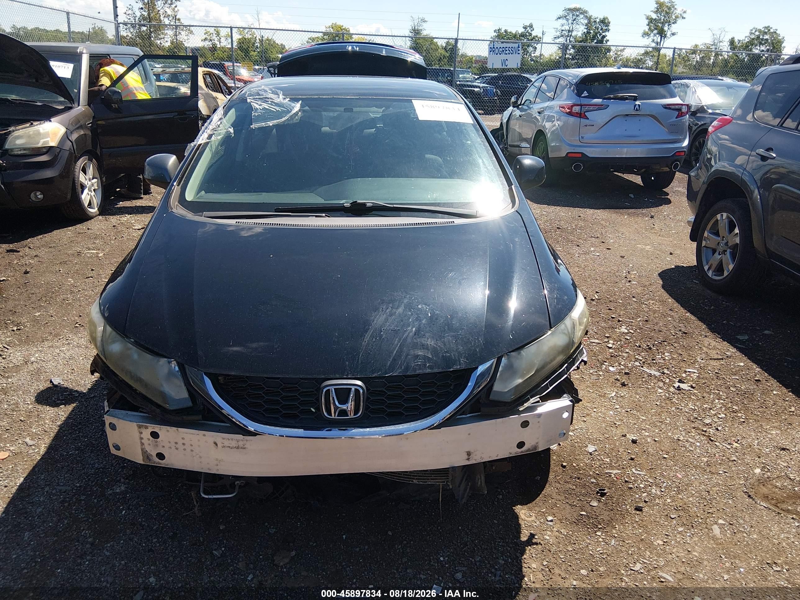 2013 Honda Civic Lx Black vin: 19XFB2F55DE044463