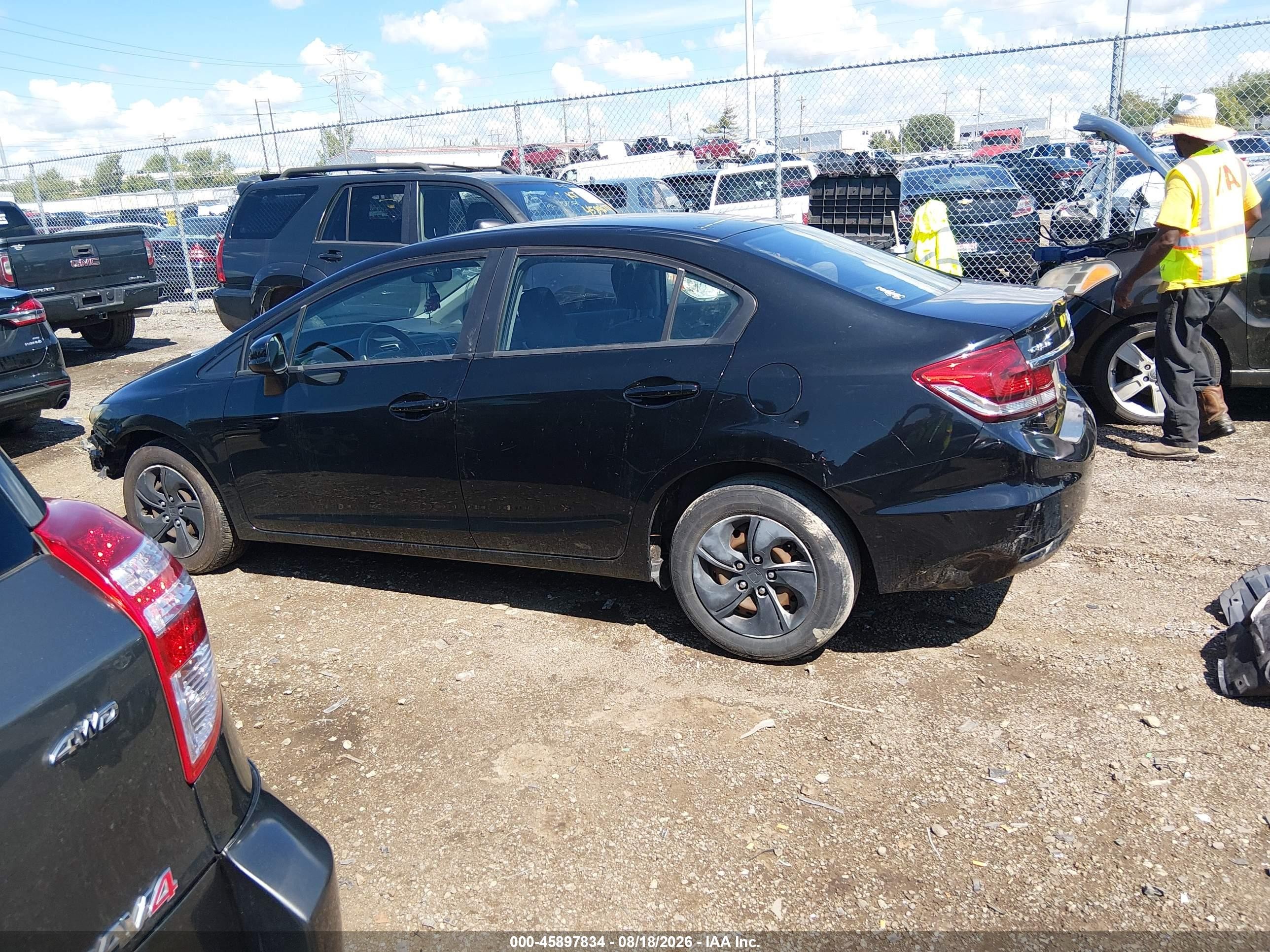 2013 Honda Civic Lx Black vin: 19XFB2F55DE044463