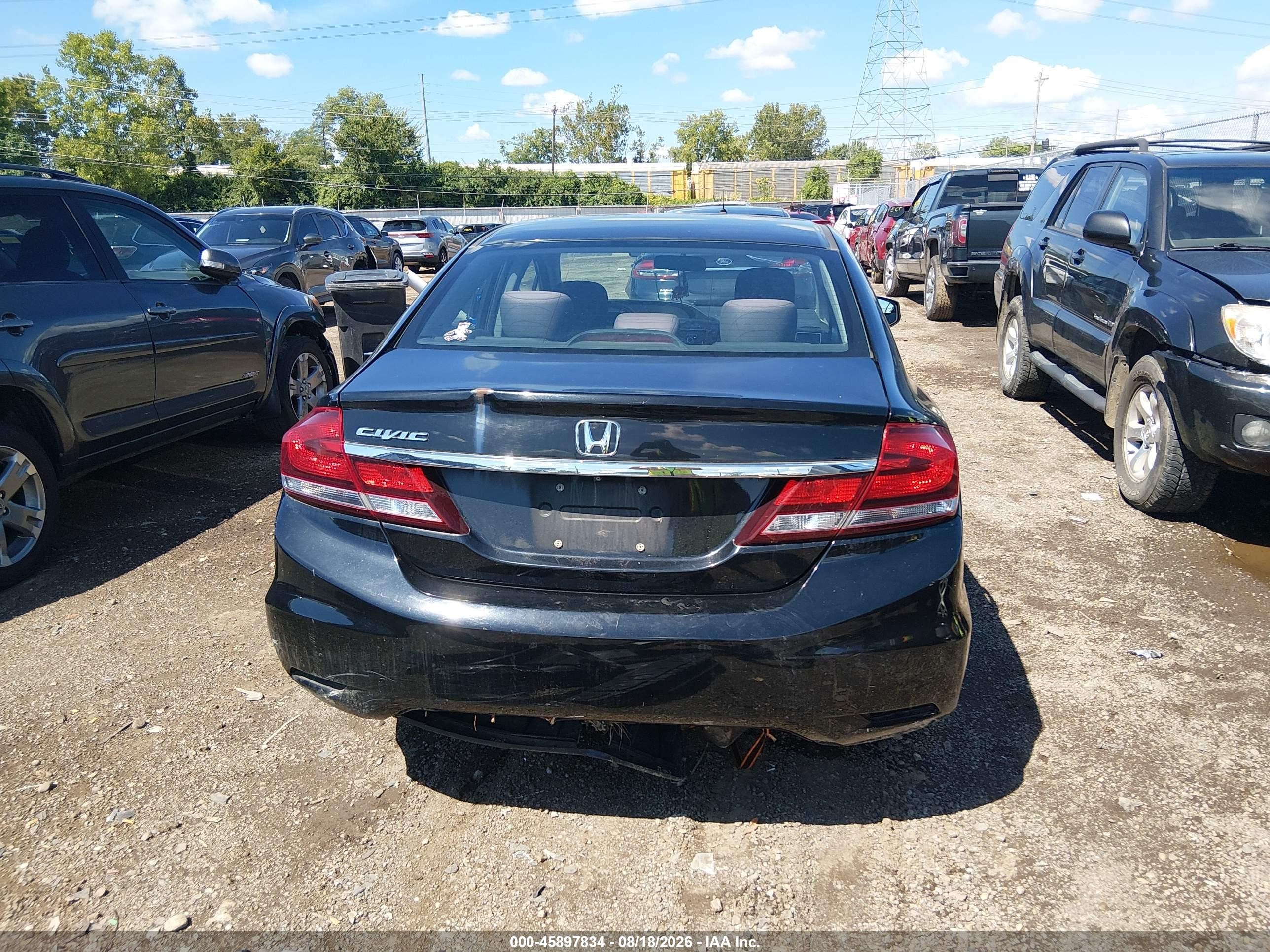 2013 Honda Civic Lx Black vin: 19XFB2F55DE044463