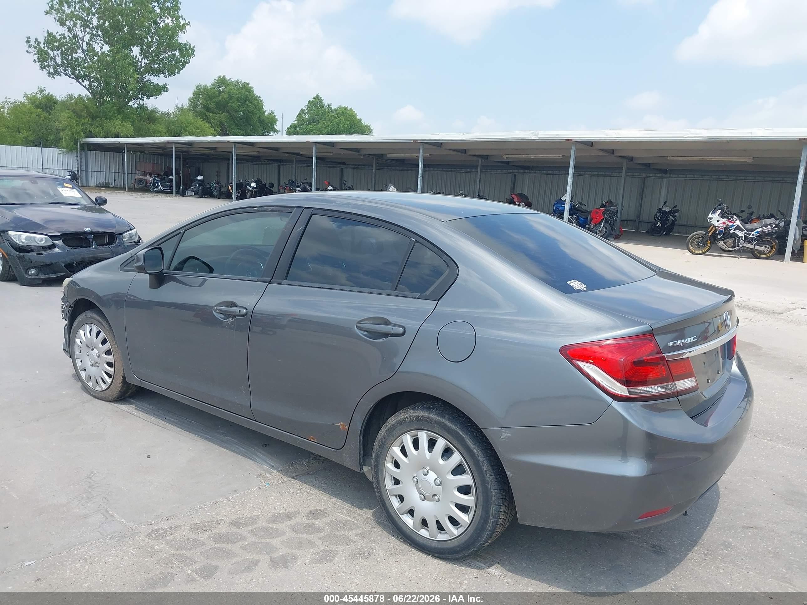 2013 Honda Civic Lx Gray vin: 19XFB2F55DE075096