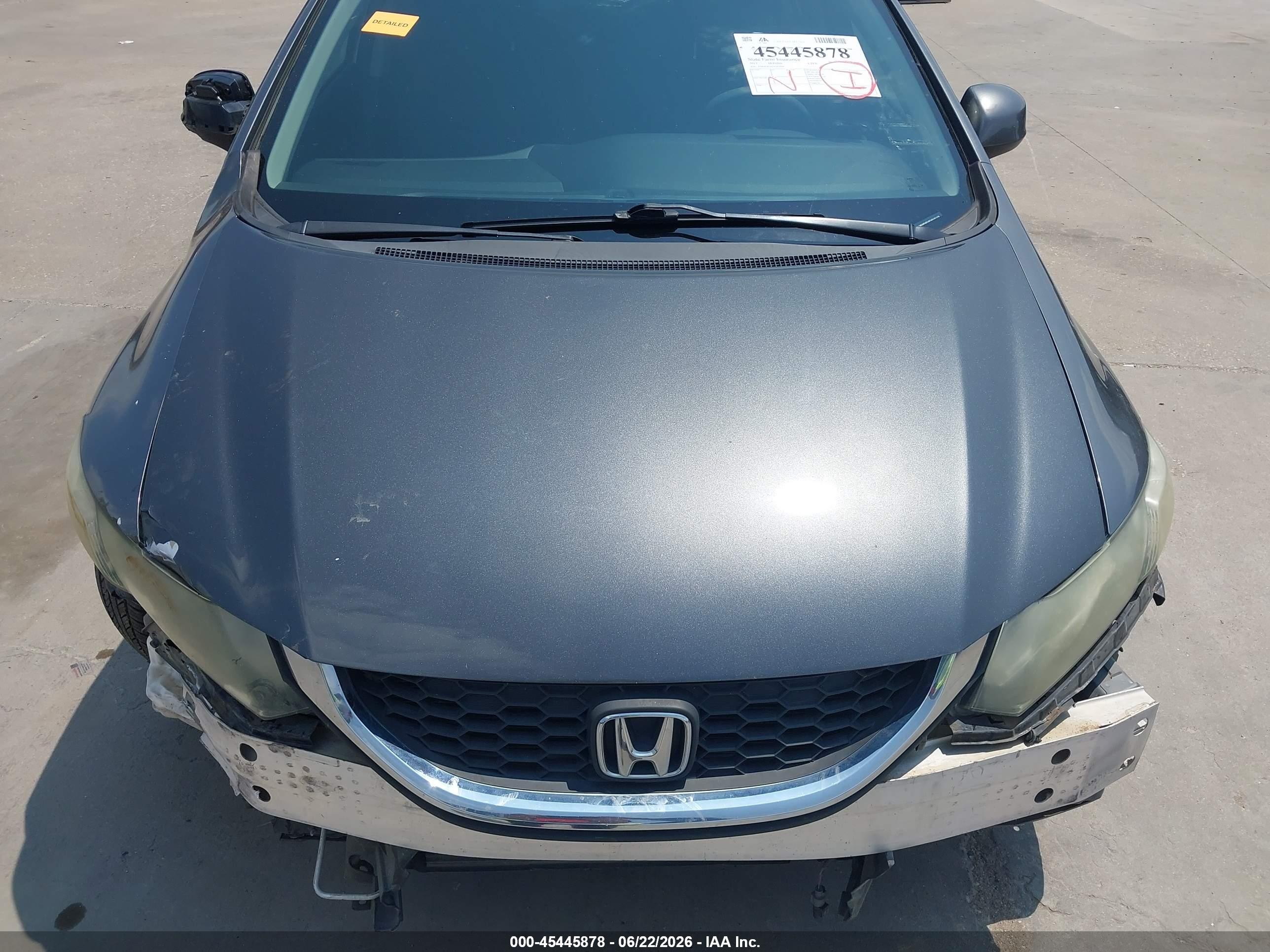 2013 Honda Civic Lx Gray vin: 19XFB2F55DE075096