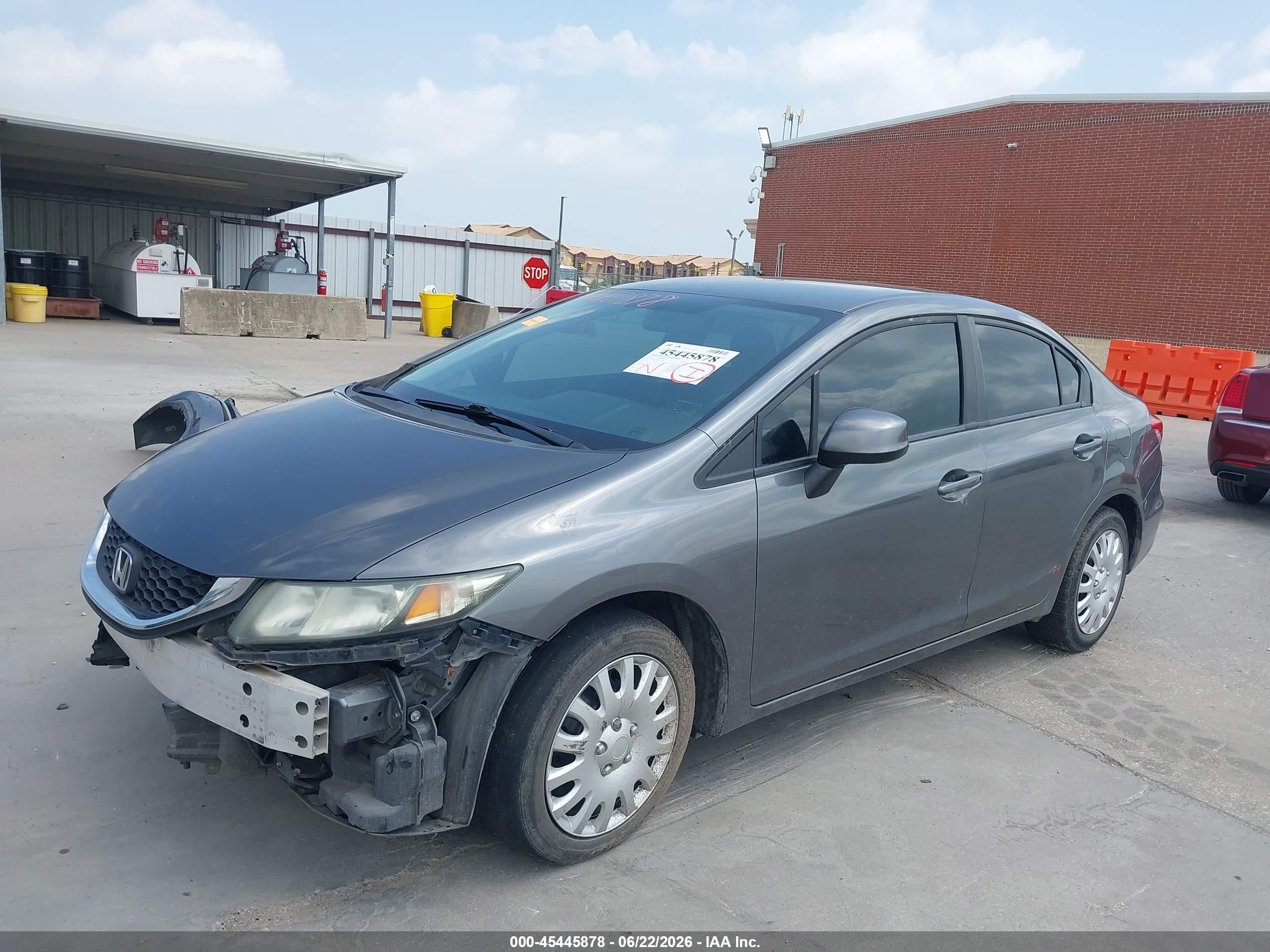2013 Honda Civic Lx Gray vin: 19XFB2F55DE075096