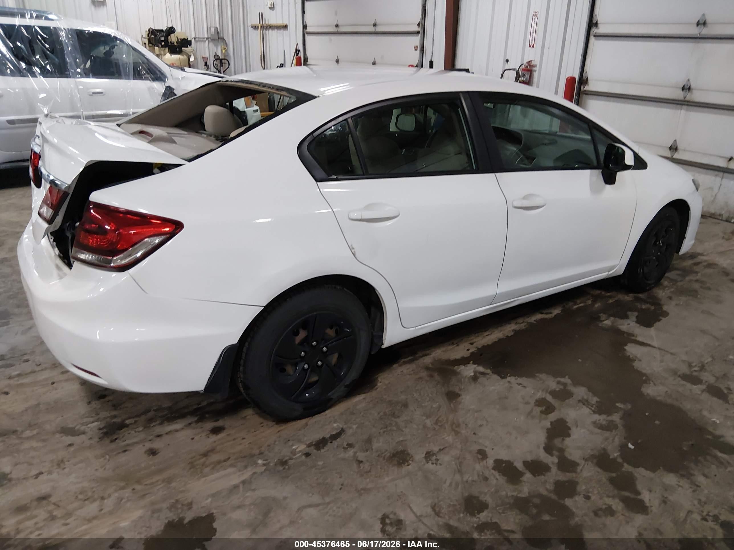 2013 Honda Civic Lx Белый vin: 19XFB2F55DE077270