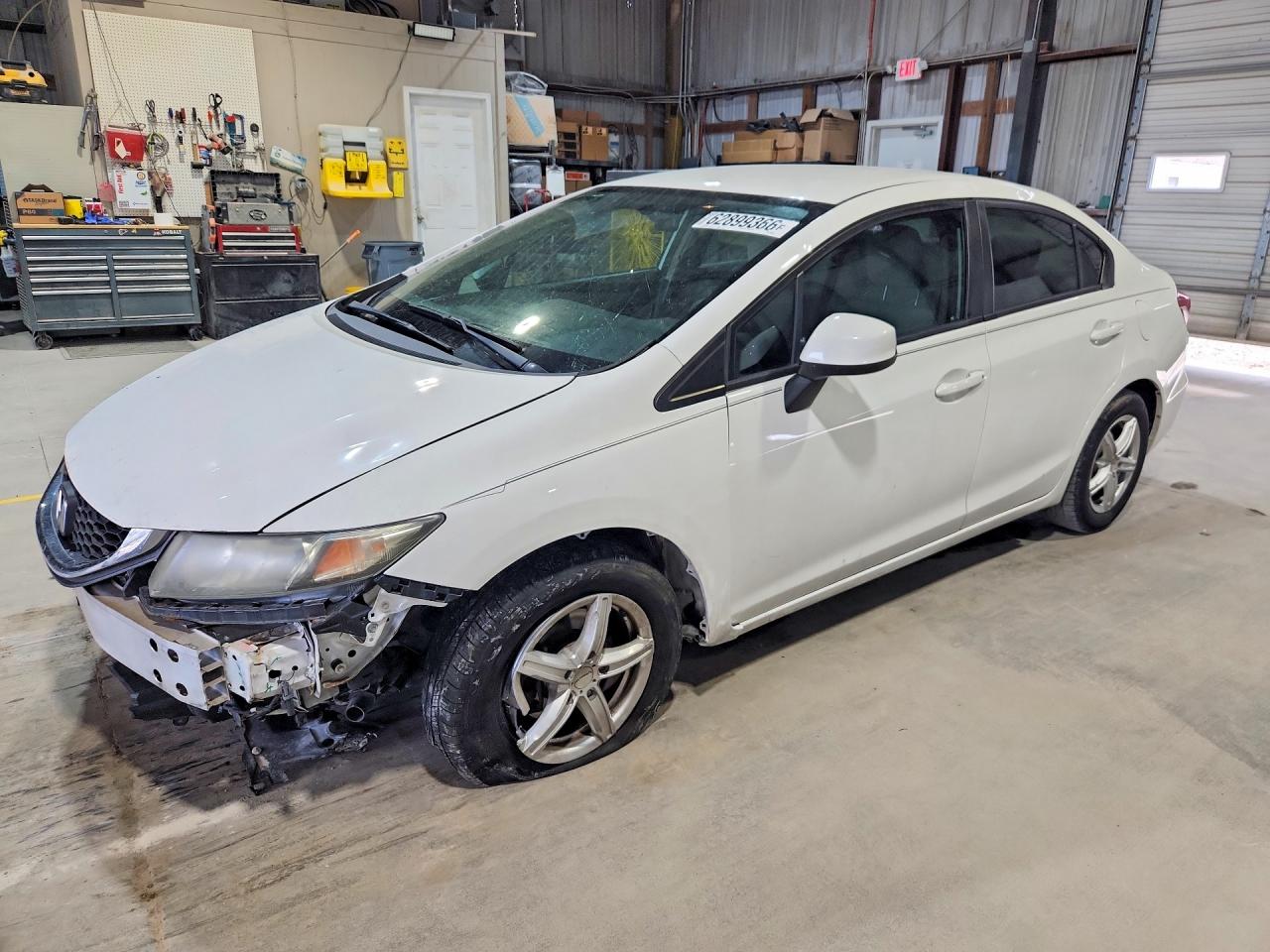 2013 Honda Civic Lx White vin: 19XFB2F55DE081030
