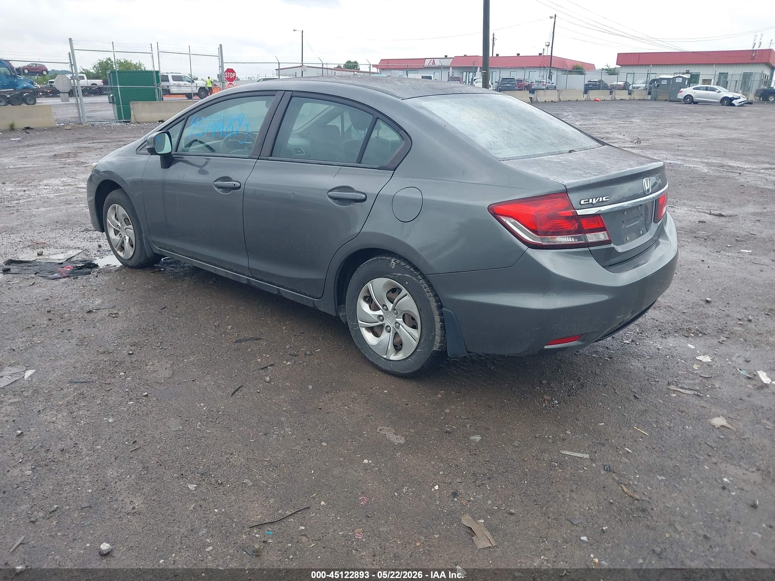 2013 Honda Civic Lx Gray vin: 19XFB2F55DE094585