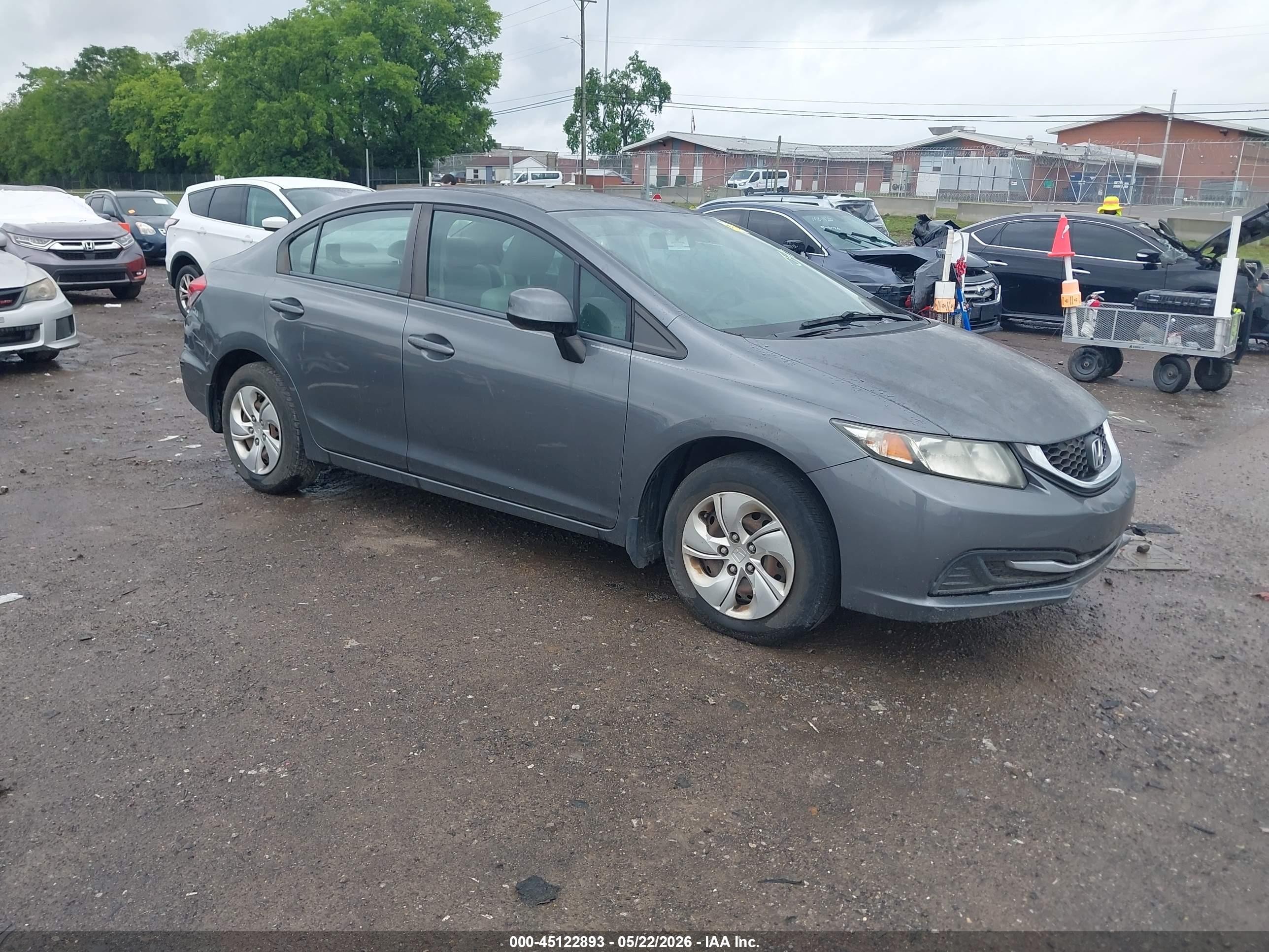 2013 Honda Civic Lx Gray vin: 19XFB2F55DE094585