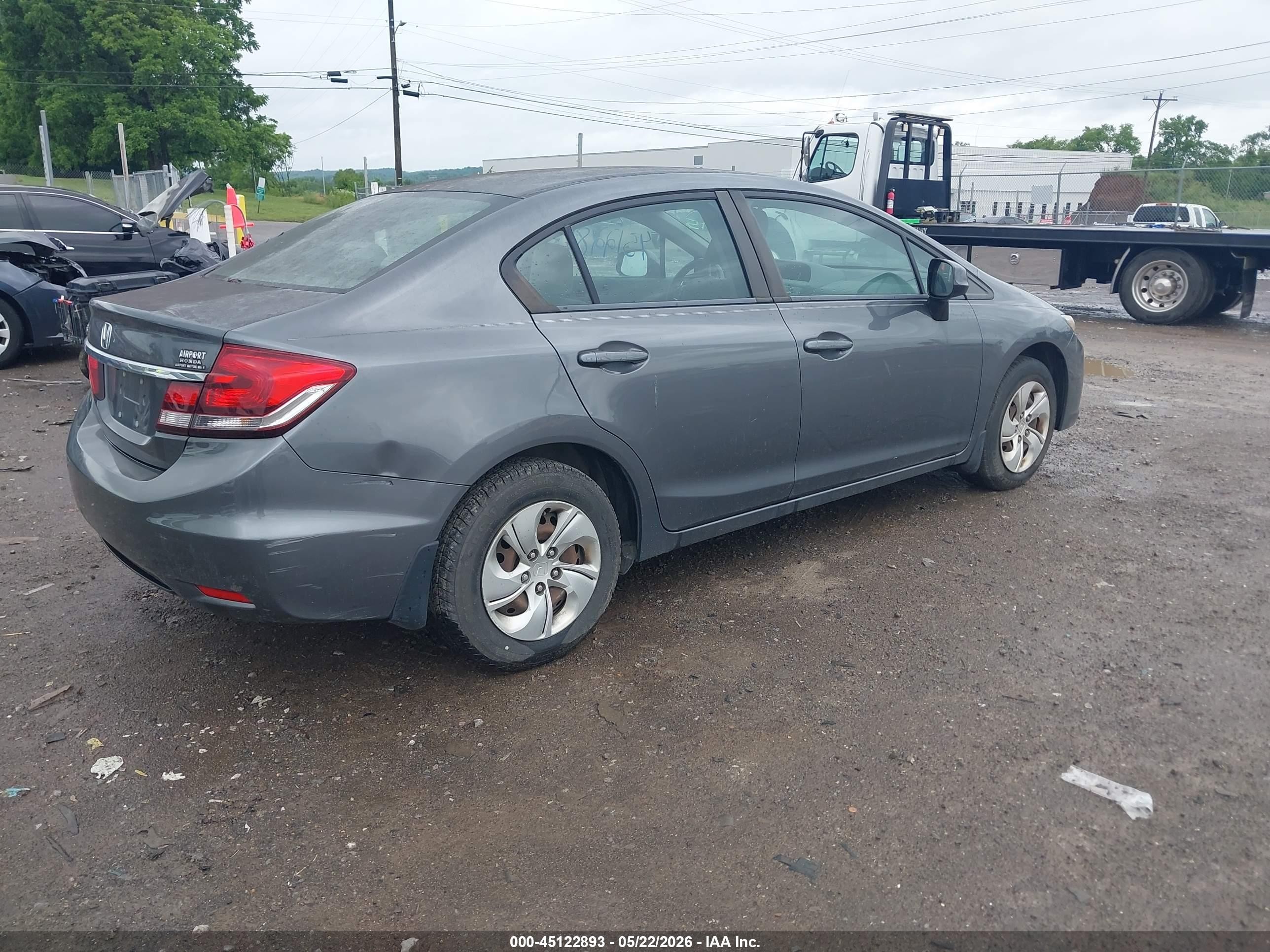 2013 Honda Civic Lx Gray vin: 19XFB2F55DE094585