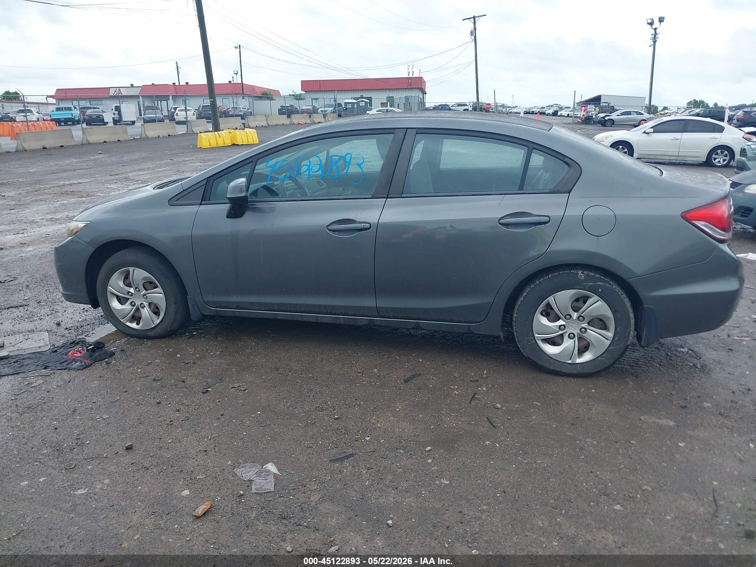 2013 Honda Civic Lx Gray vin: 19XFB2F55DE094585