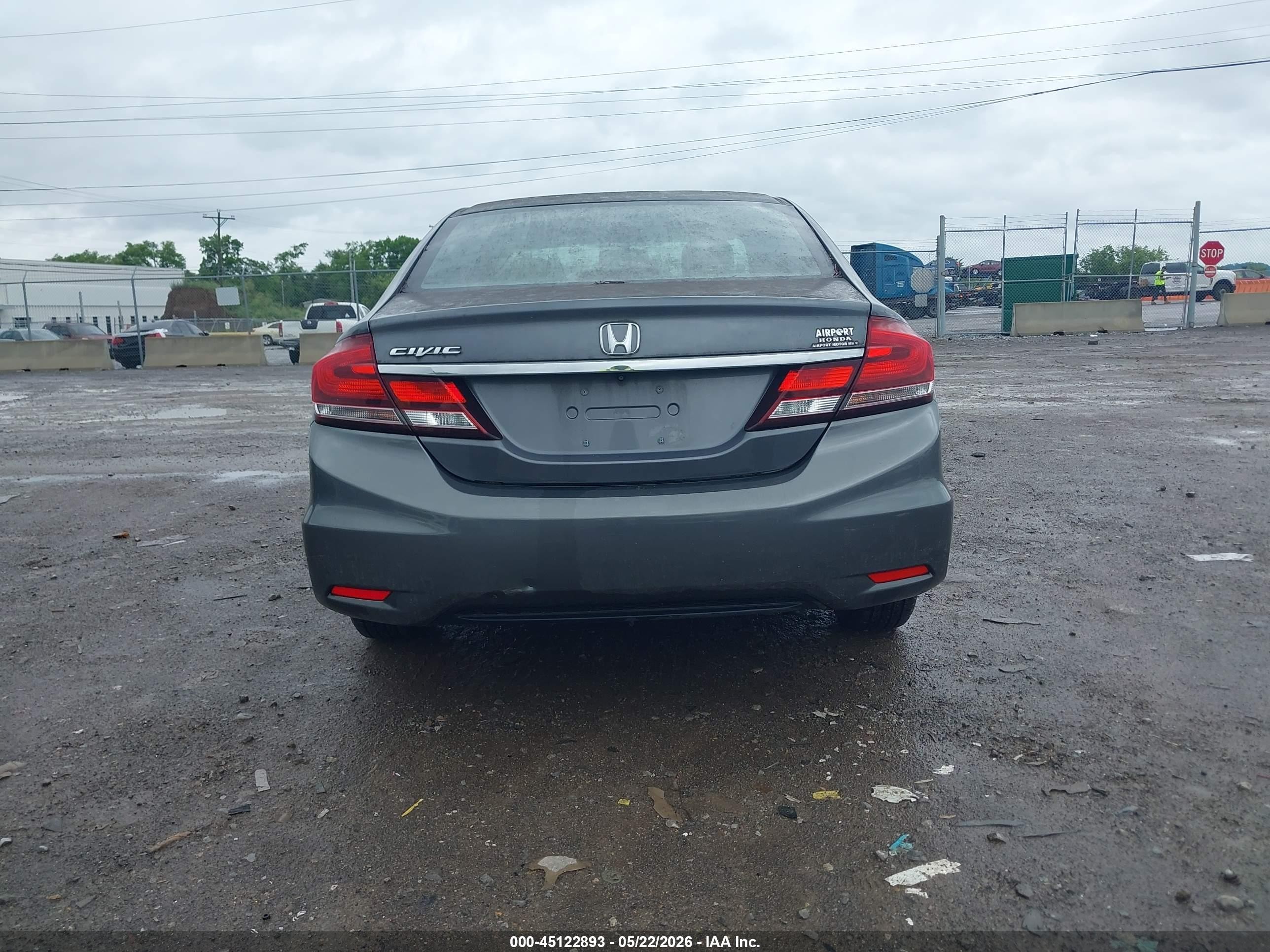 2013 Honda Civic Lx Gray vin: 19XFB2F55DE094585