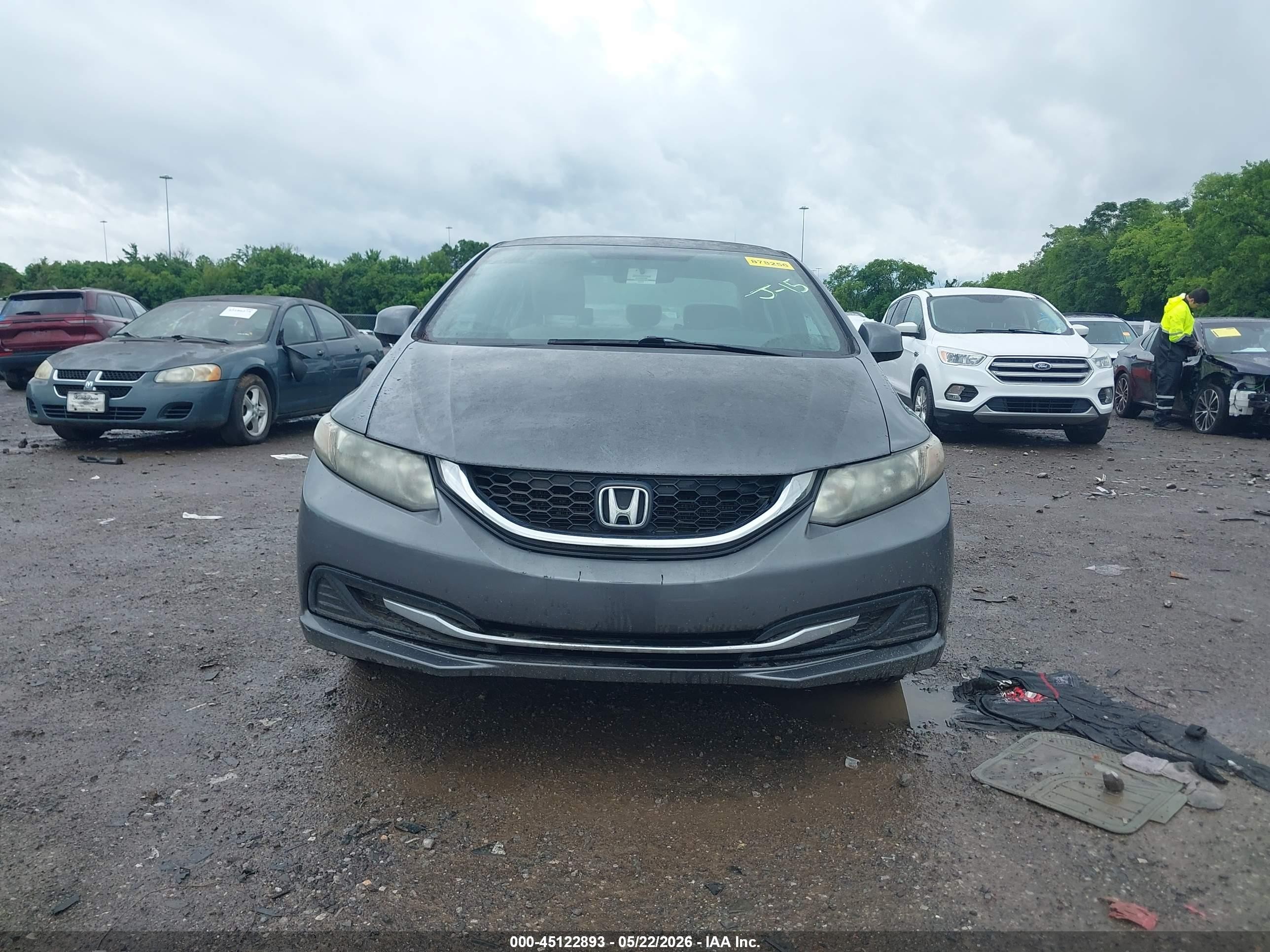 2013 Honda Civic Lx Gray vin: 19XFB2F55DE094585