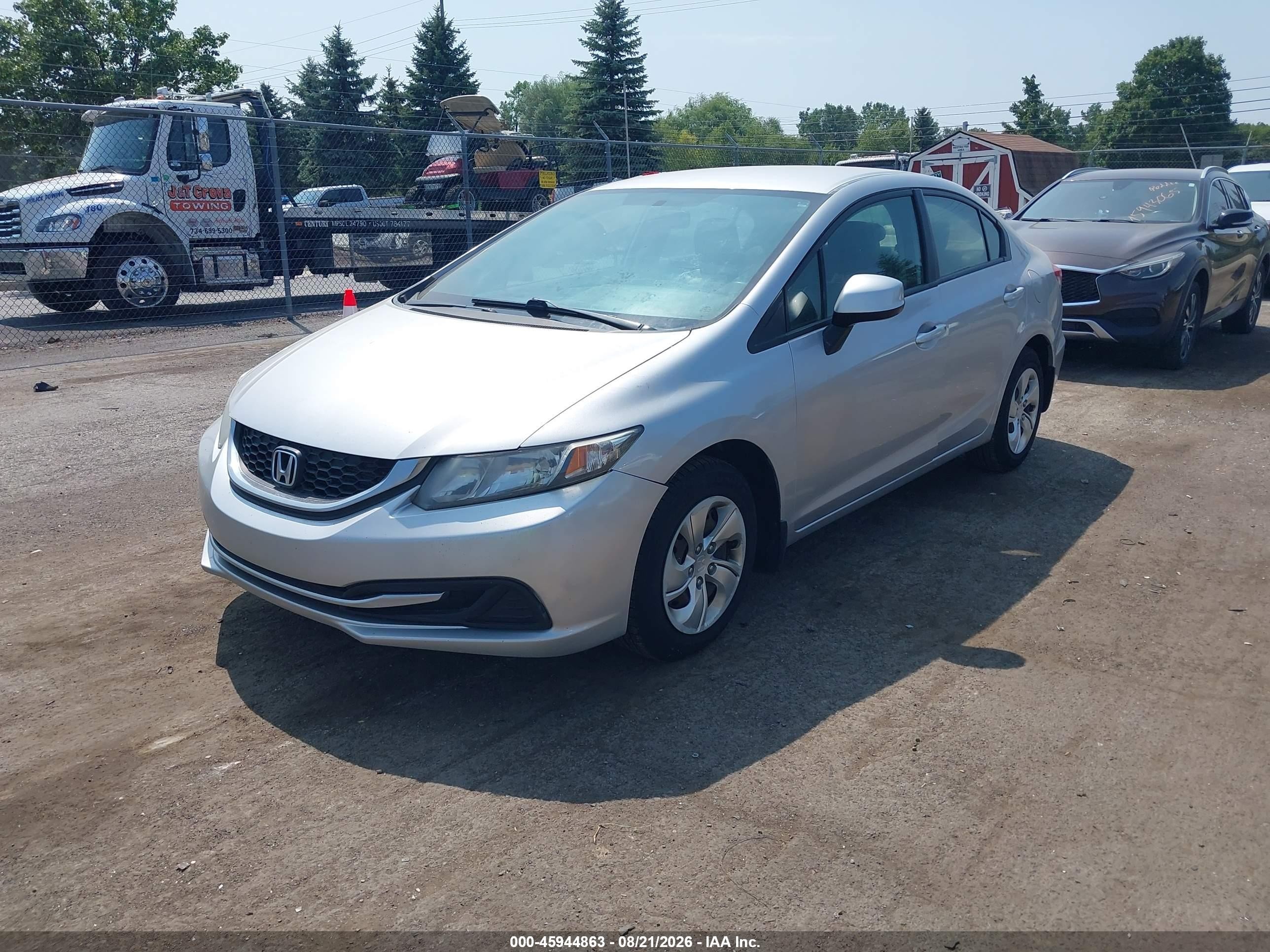 2013 Honda Civic Lx Silver vin: 19XFB2F55DE094957