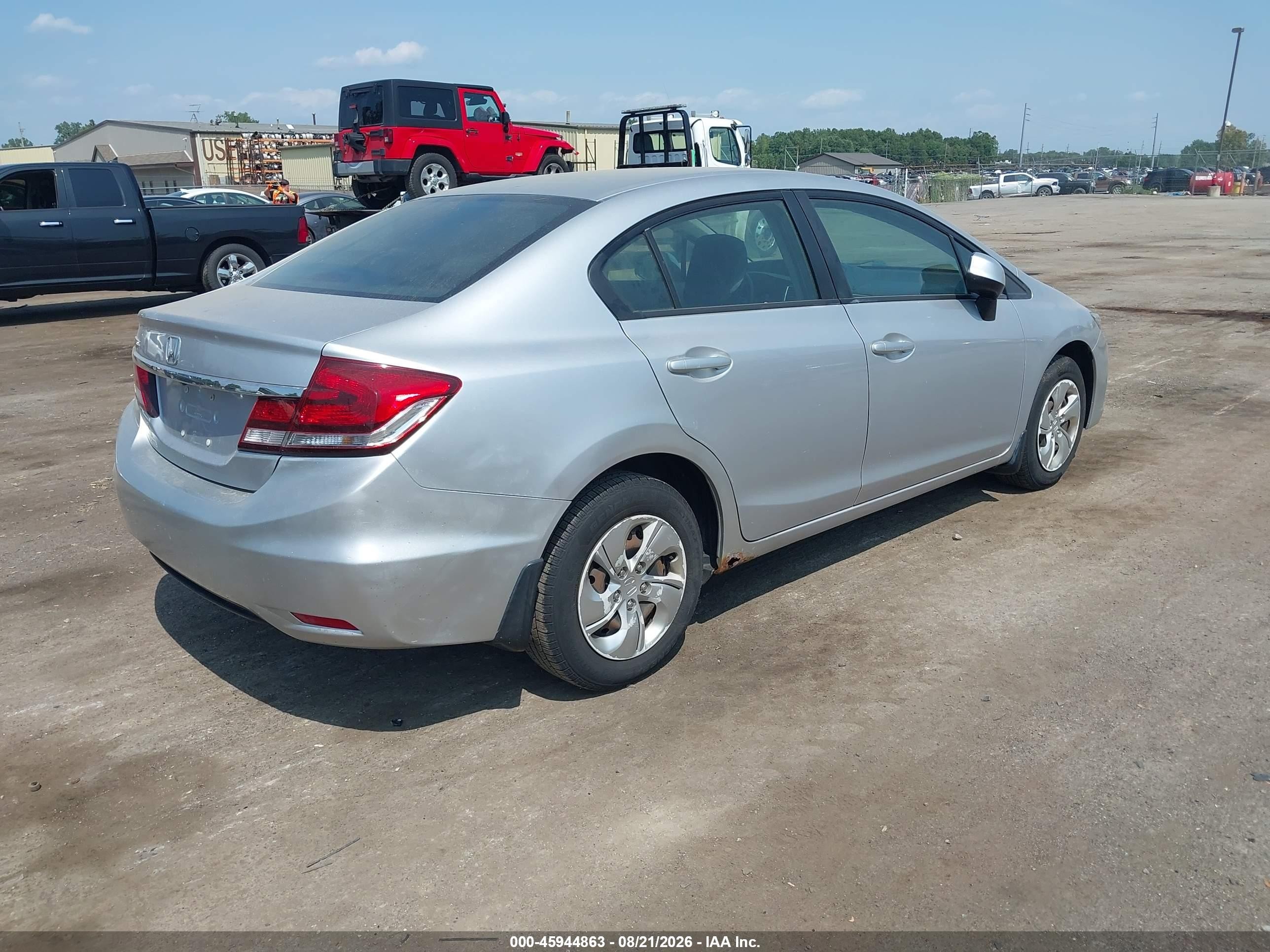 2013 Honda Civic Lx Silver vin: 19XFB2F55DE094957