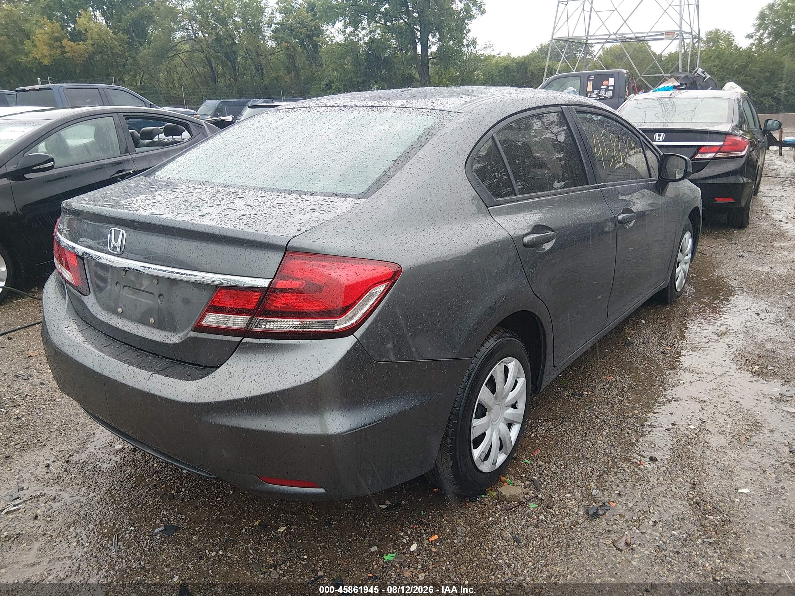 2013 Honda Civic Lx Серый vin: 19XFB2F55DE099740
