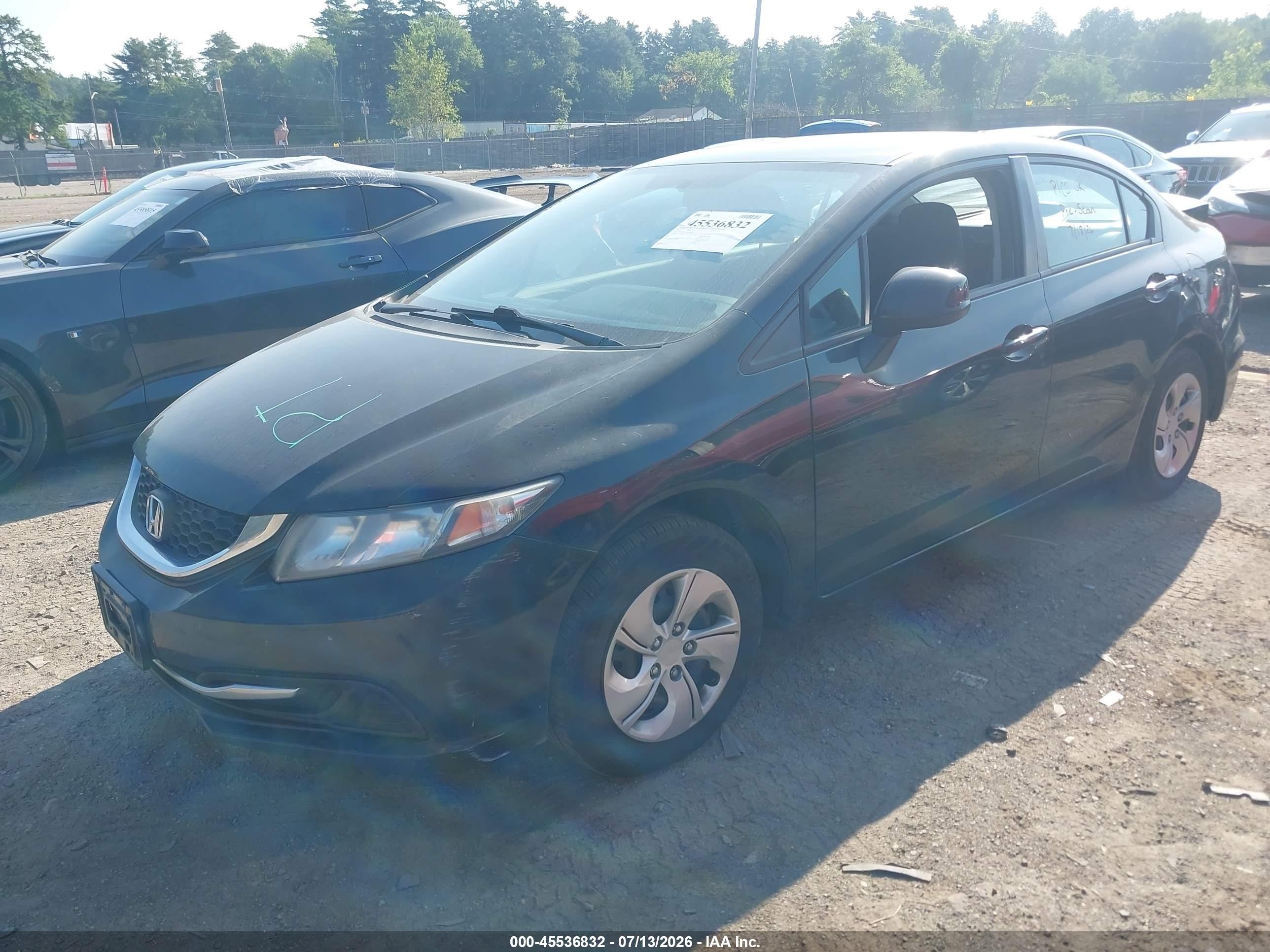2013 Honda Civic Lx Black vin: 19XFB2F55DE219522