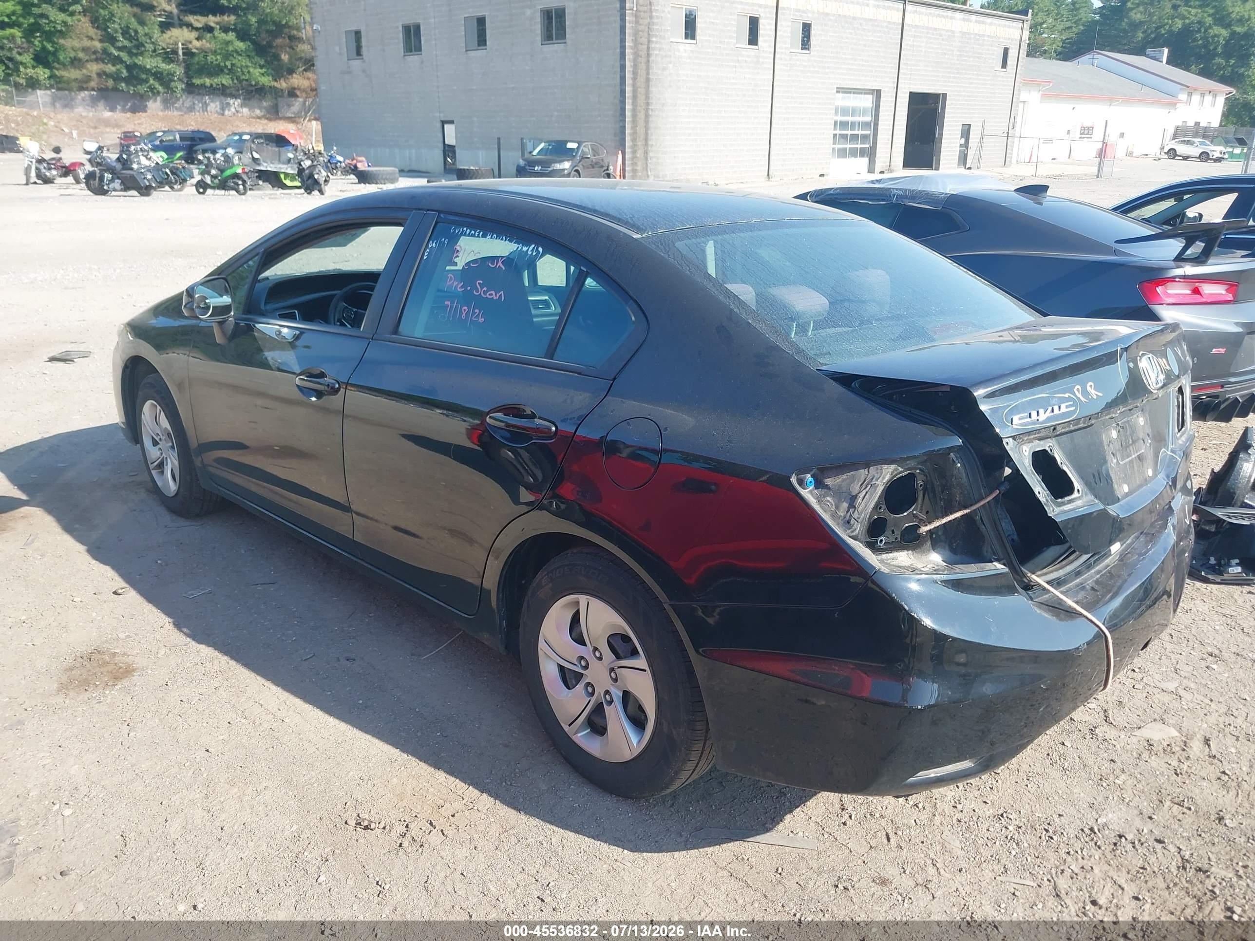 2013 Honda Civic Lx Black vin: 19XFB2F55DE219522