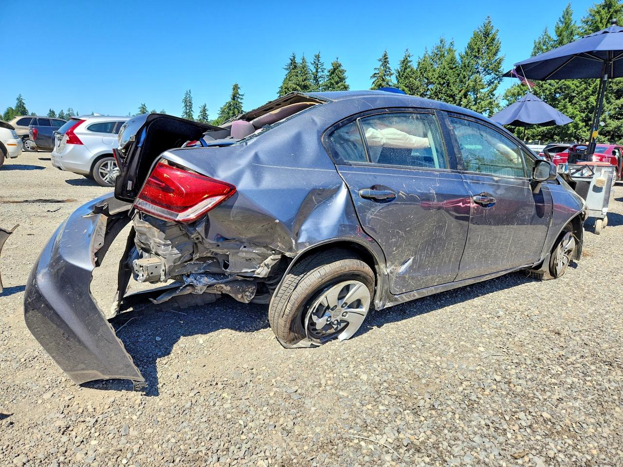 2013 Honda Civic Lx Gray vin: 19XFB2F55DE222453